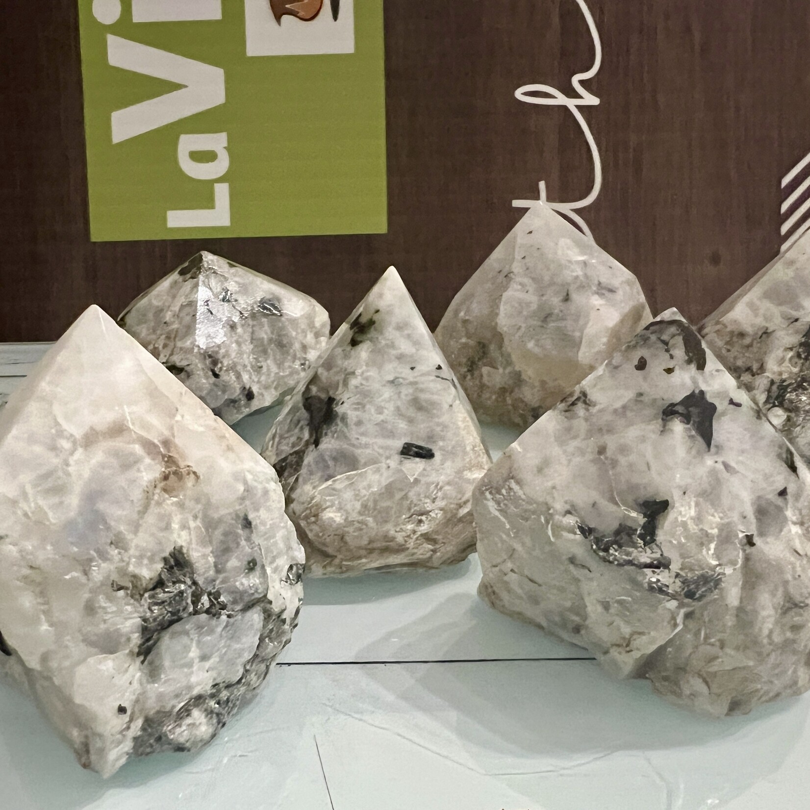 Radiant Rainbow Moonstone Pyramid- Spiritual Harmony