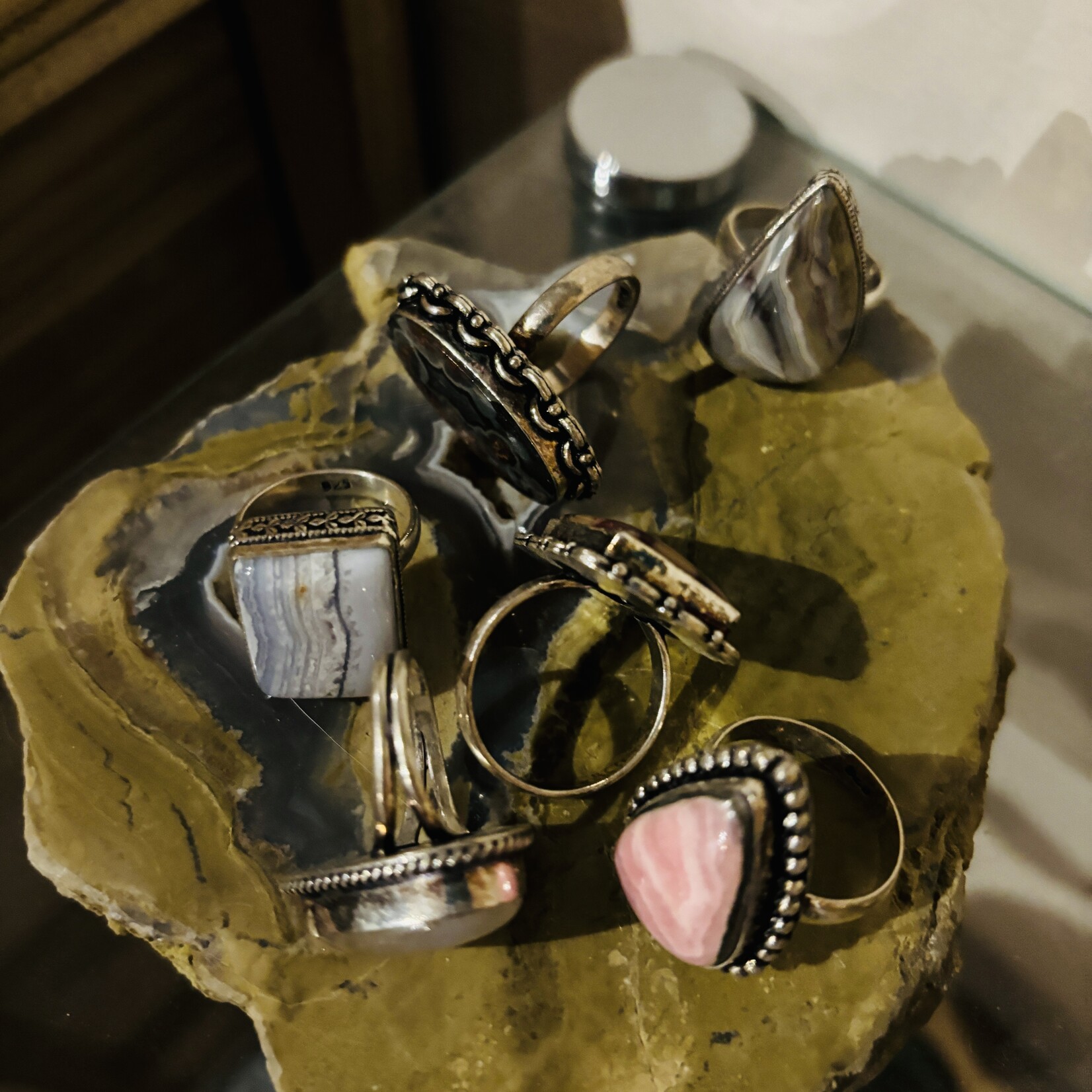 Ring with natural stone - various sizes