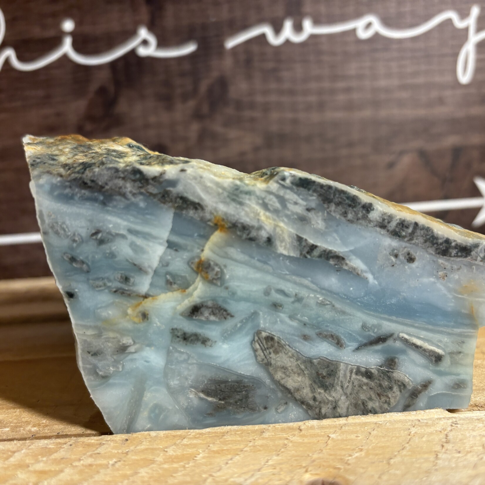 Stunning BC Ocean Picture Stone – Rare Blue Chalcedony & Serpentine from British Columbia