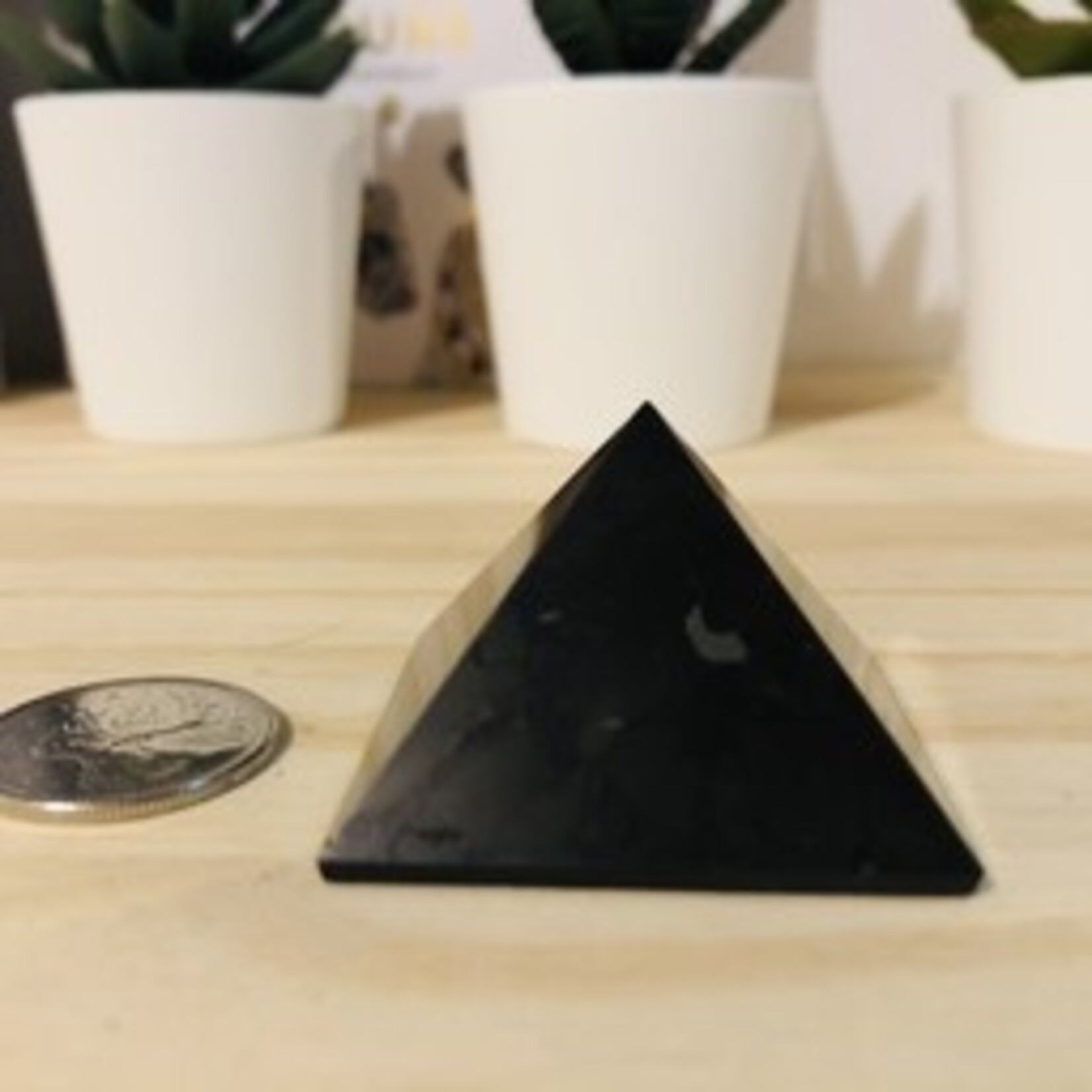 Russian Shungite Pyramid - Natural Black Stone for EMF Protection and Energetic Harmony