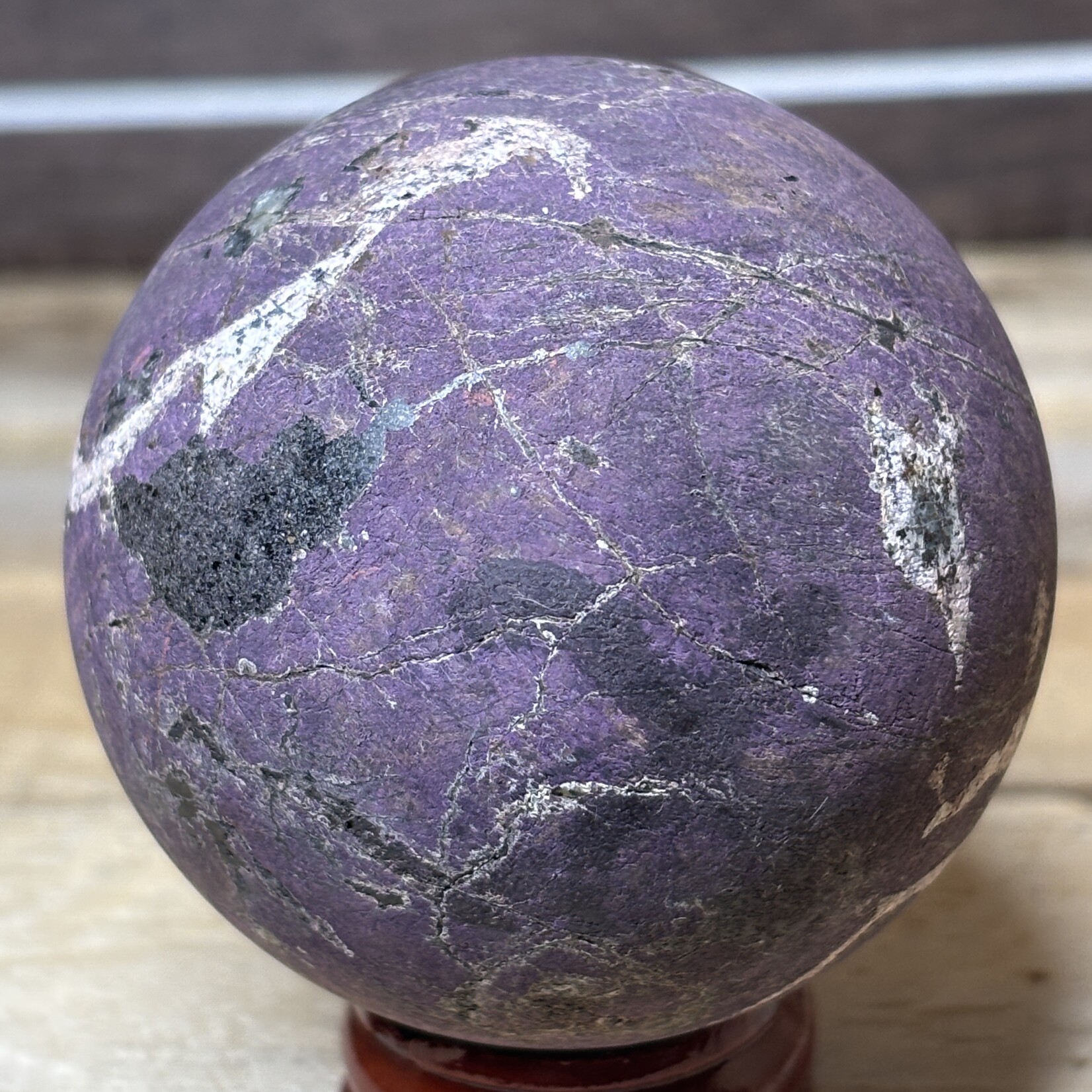 Rare Purpurite Sphere Natural Matte Finish – Raw Energy Stone – Unique Healing Crystal
