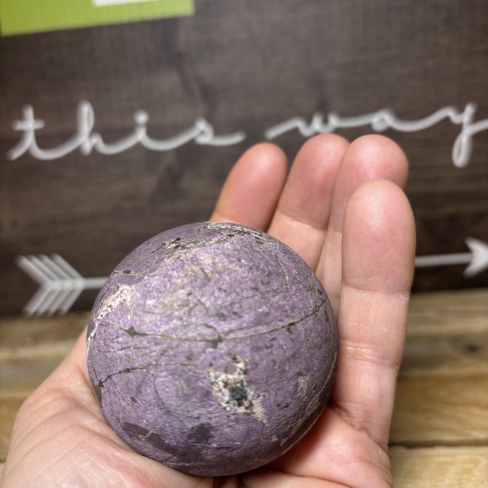 Rare Purpurite Sphere Natural Matte Finish – Raw Energy Stone – Unique Healing Crystal