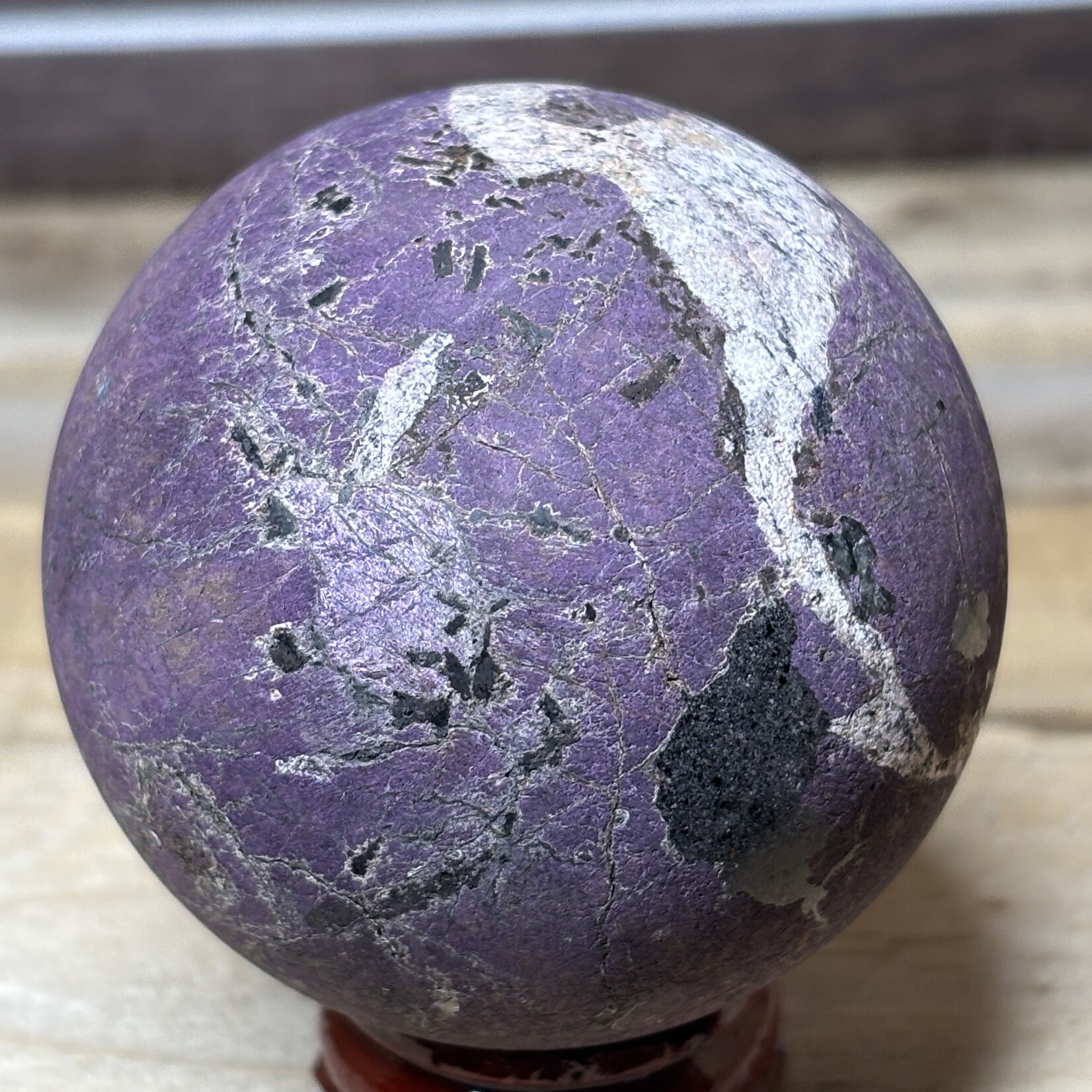 Rare Purpurite Sphere Natural Matte Finish – Raw Energy Stone – Unique Healing Crystal