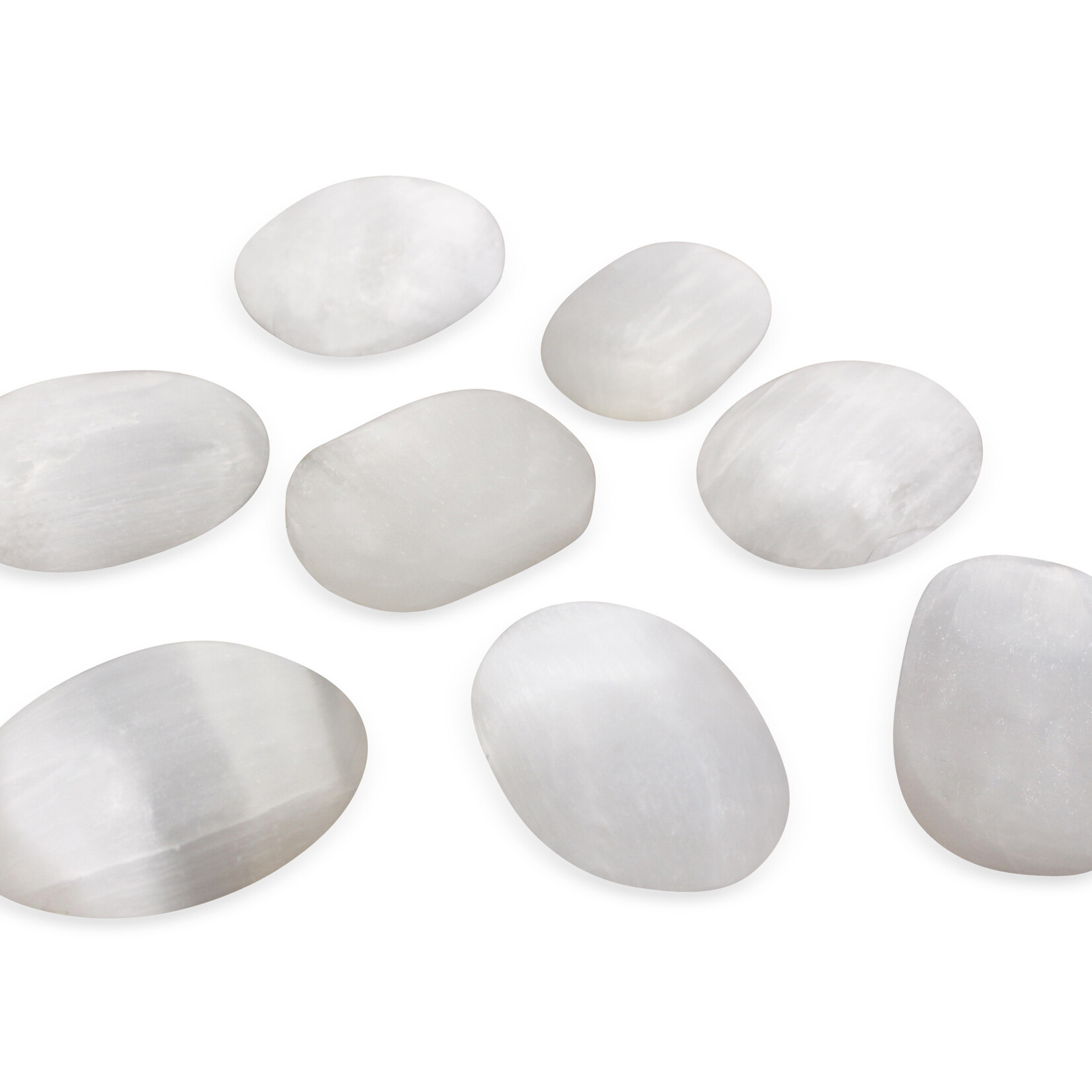 Selenite Hearts & Pebbles – Healing Stones for Energy Balance, Spiritual Protection, and Aura Cleansing