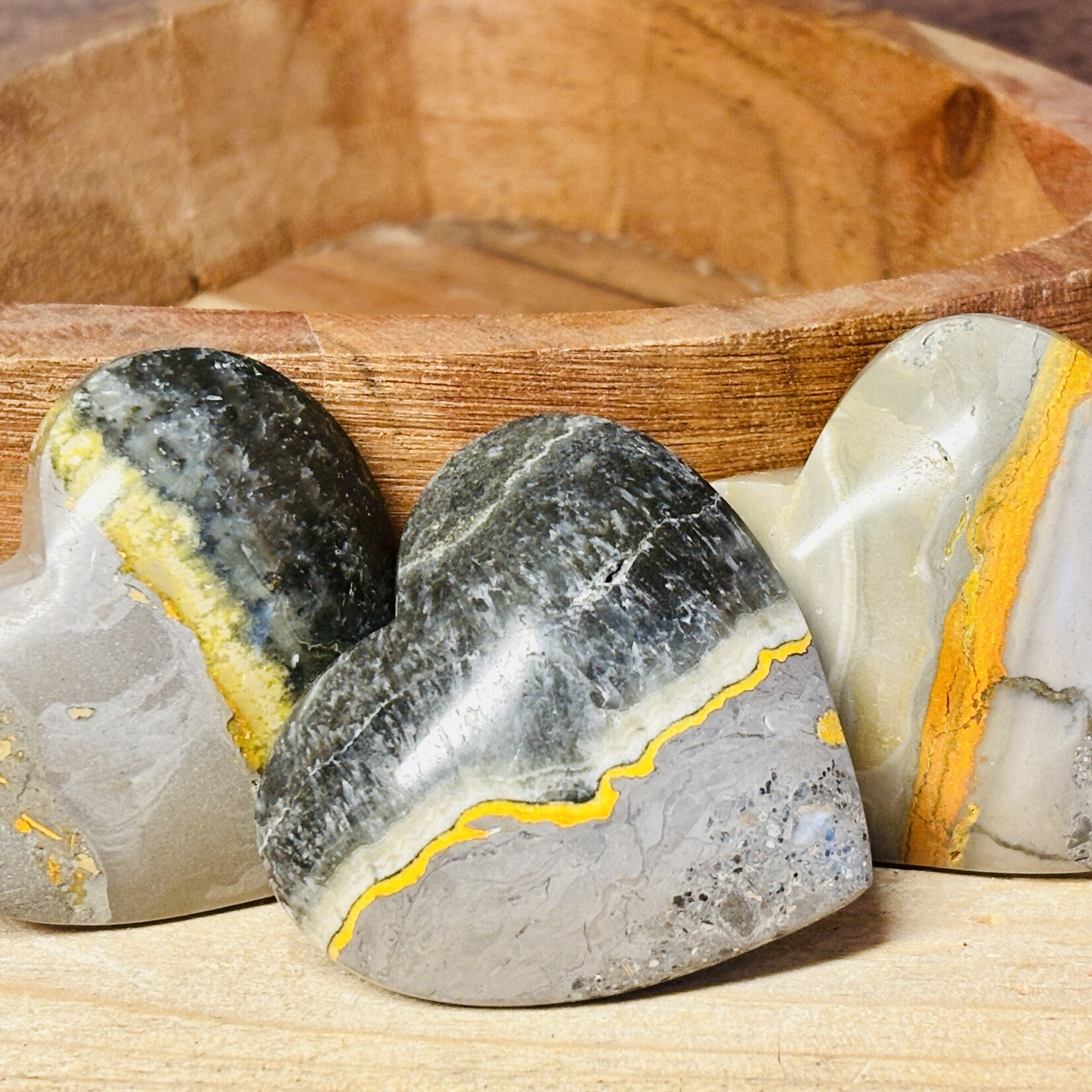 Bumblebee Jasper Heart – Unique Natural Stone