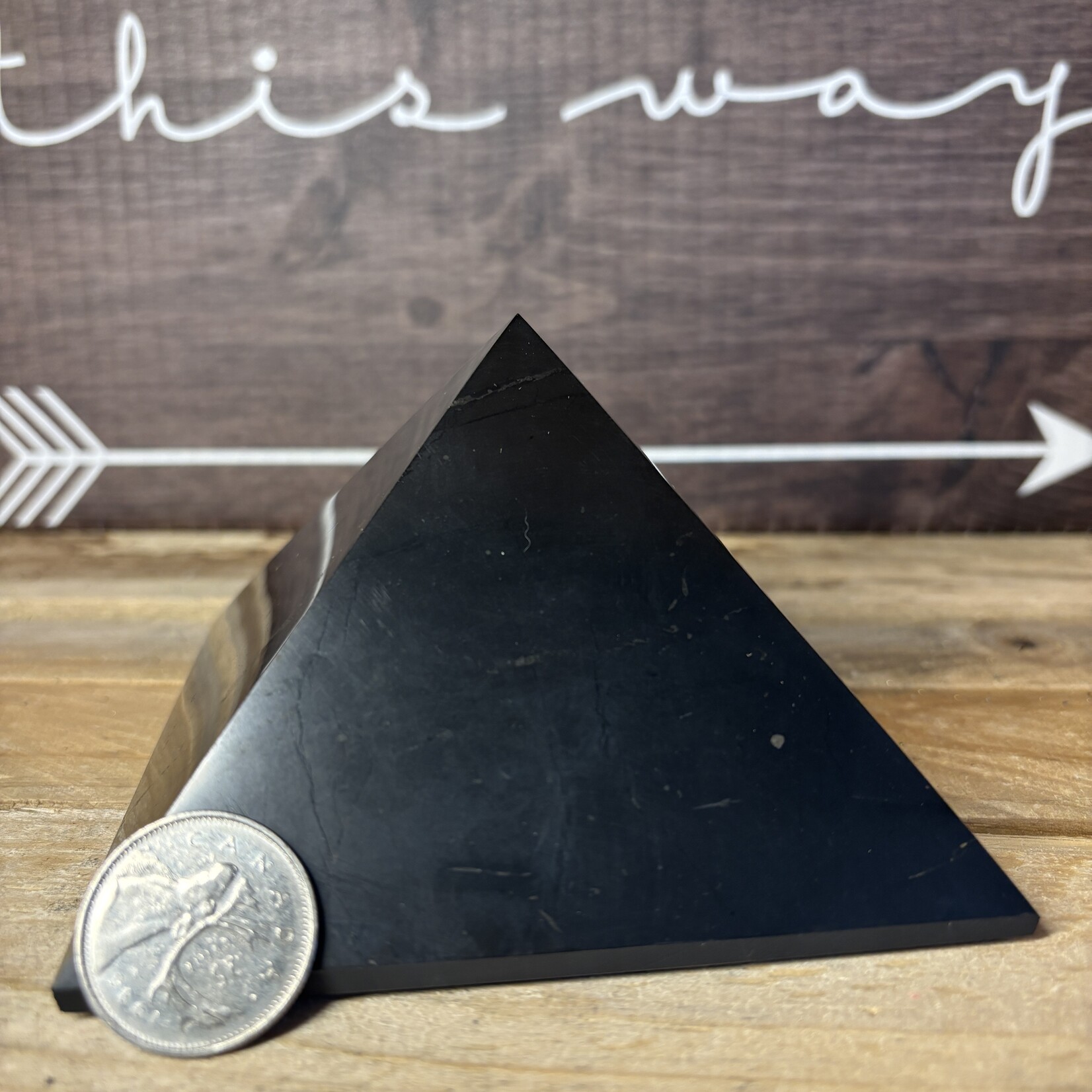 Extra Large Shungite Pyramid – Natural Polished Stone 4 po