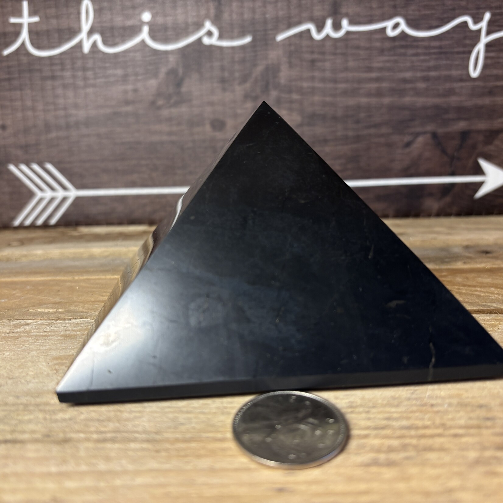 Extra Large Shungite Pyramid – Natural Polished Stone 4 po