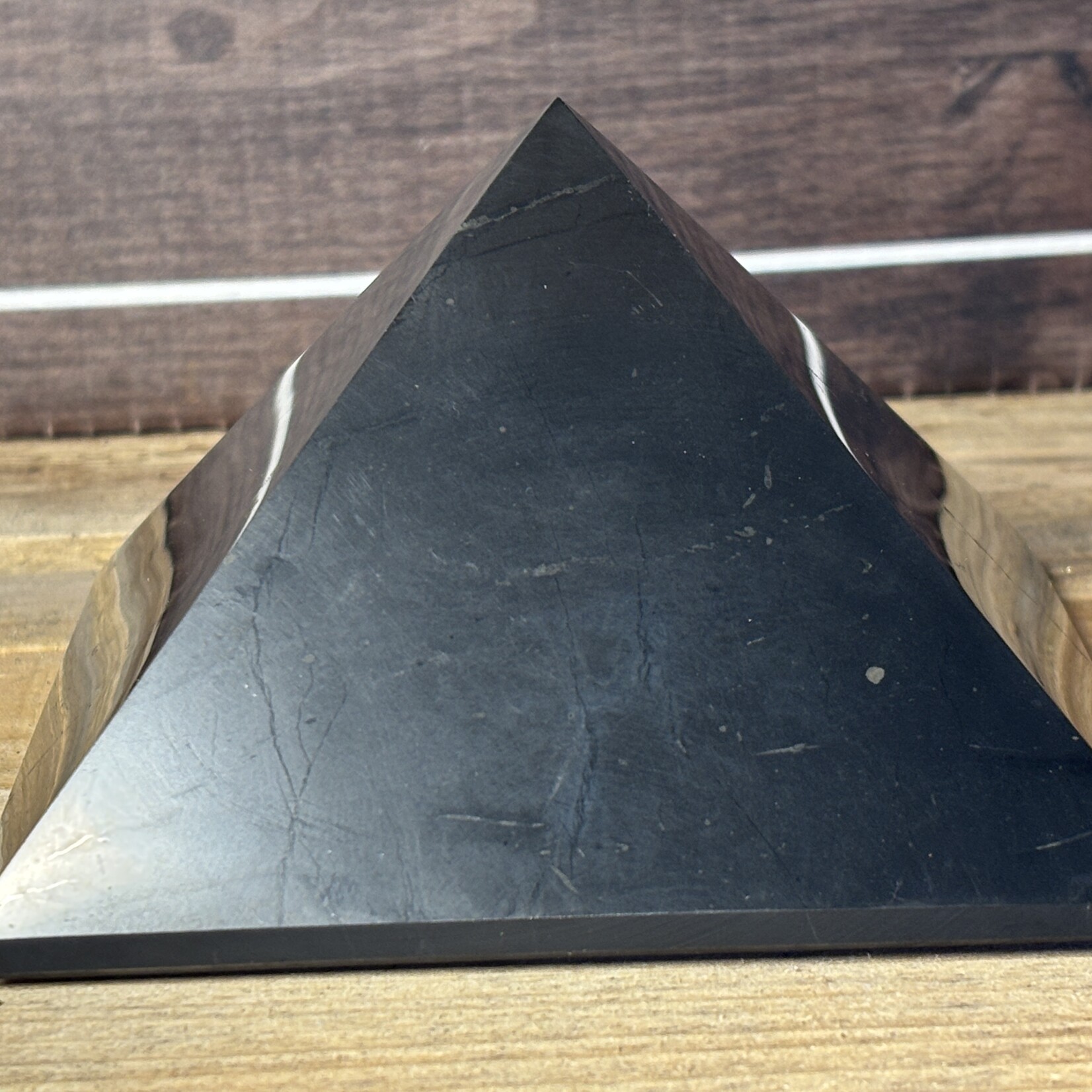 Extra Large Shungite Pyramid – Natural Polished Stone 4 po