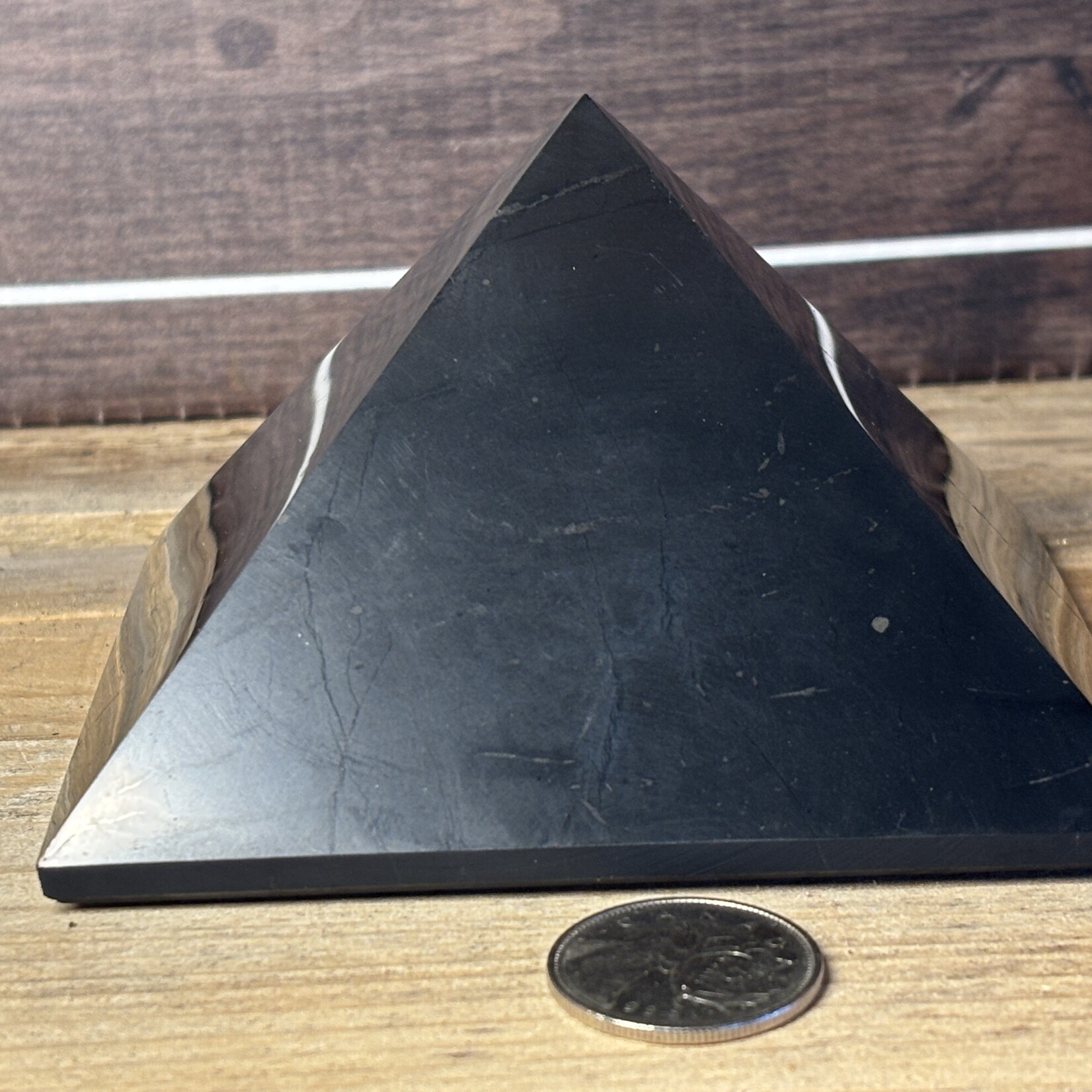 Extra Large Shungite Pyramid – Natural Polished Stone 4 po