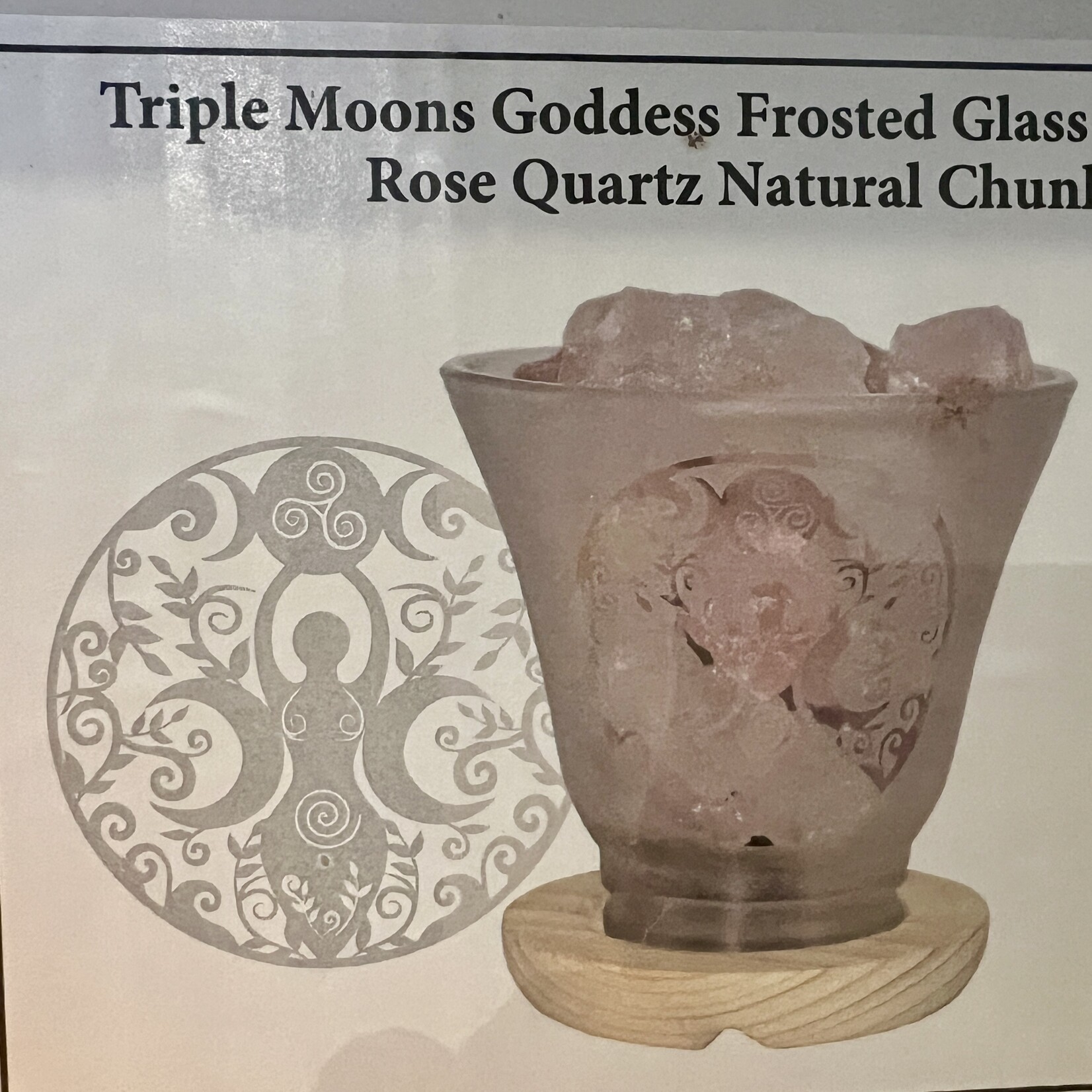 Frosted glass lamp with natural stones