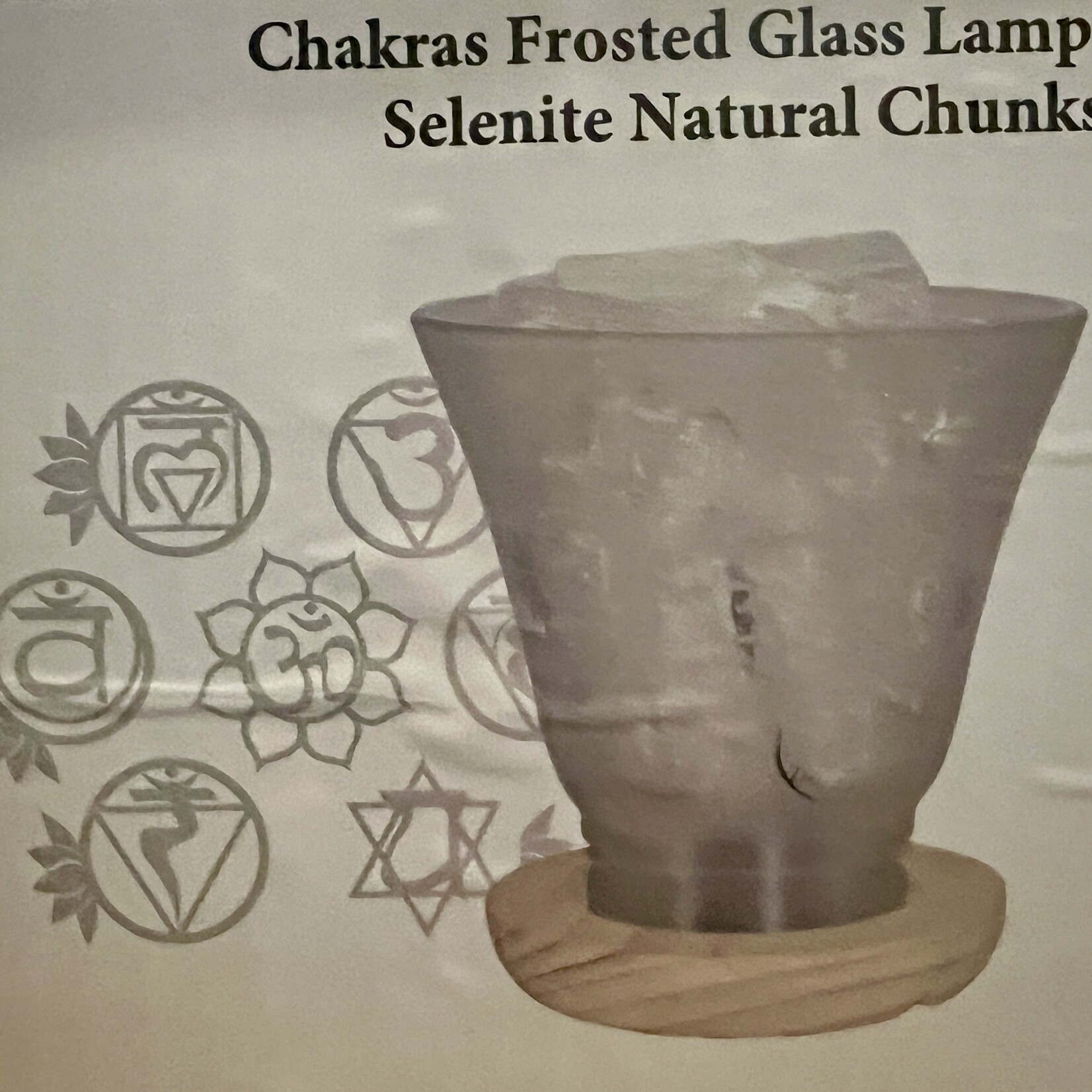 Frosted glass lamp with natural stones