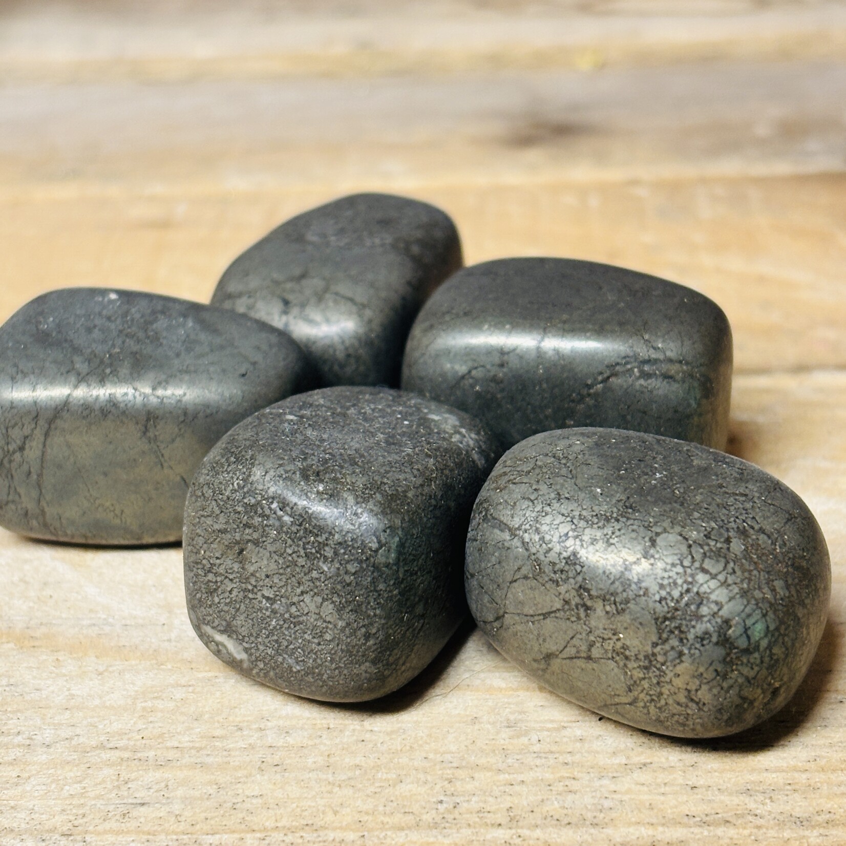 Assortment of tumbled stones: Jasper, Quartz, Amethyst, Pyrite, Lava Stone, Rubellite, Agate, Yellow Jasper, Pink Aventurine