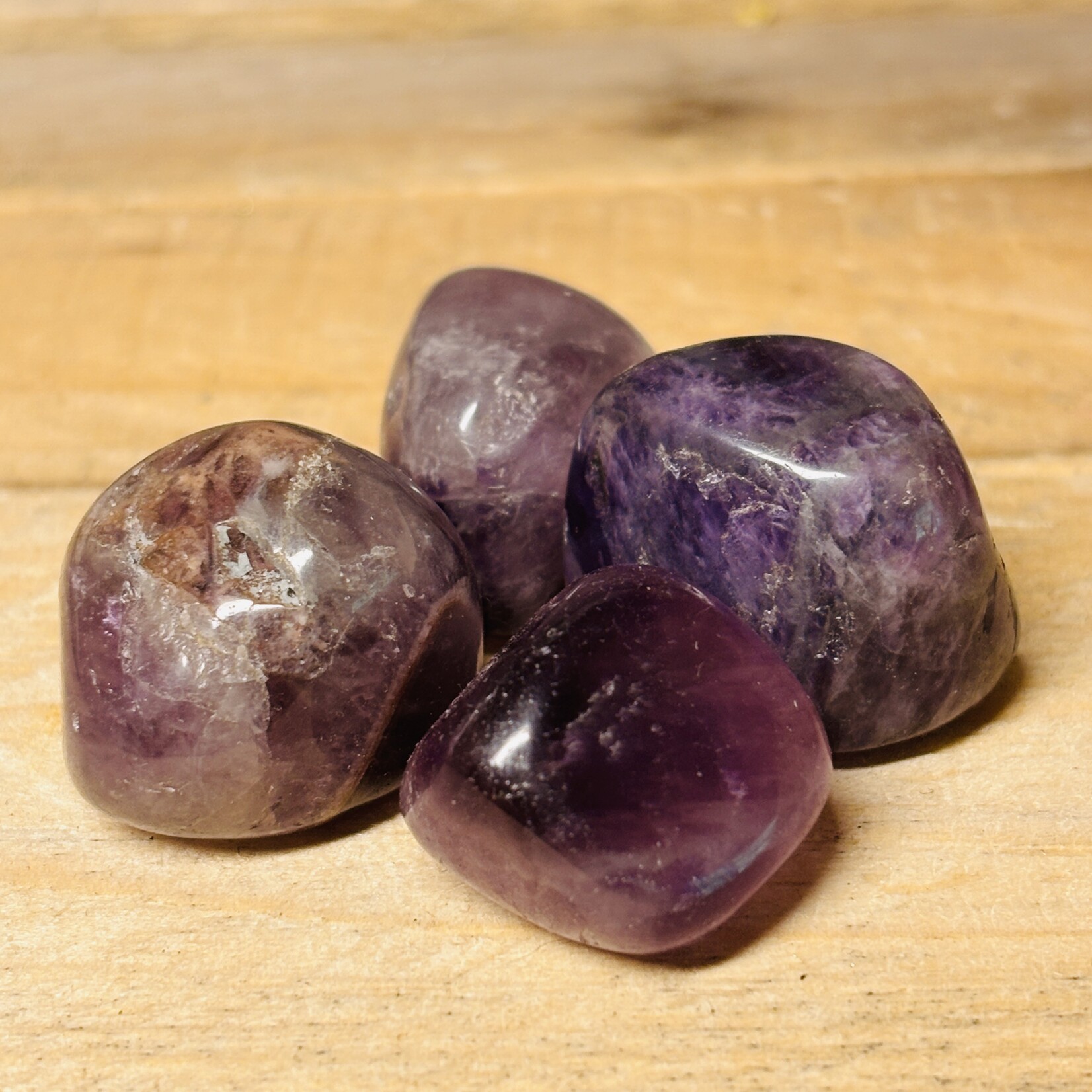 chevron amethyst tumbled stone