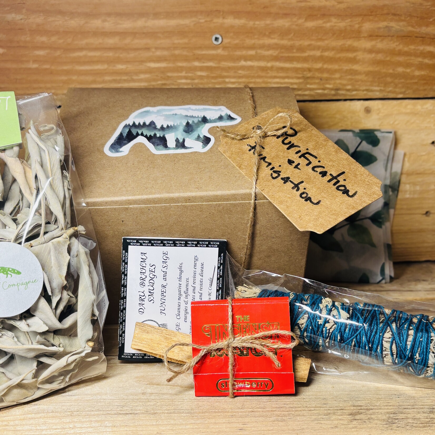 Boîte Cadeau Purification & Fumigation – Sauge Blanche, Palo Santo & Encens pour Nettoyage Énergétique