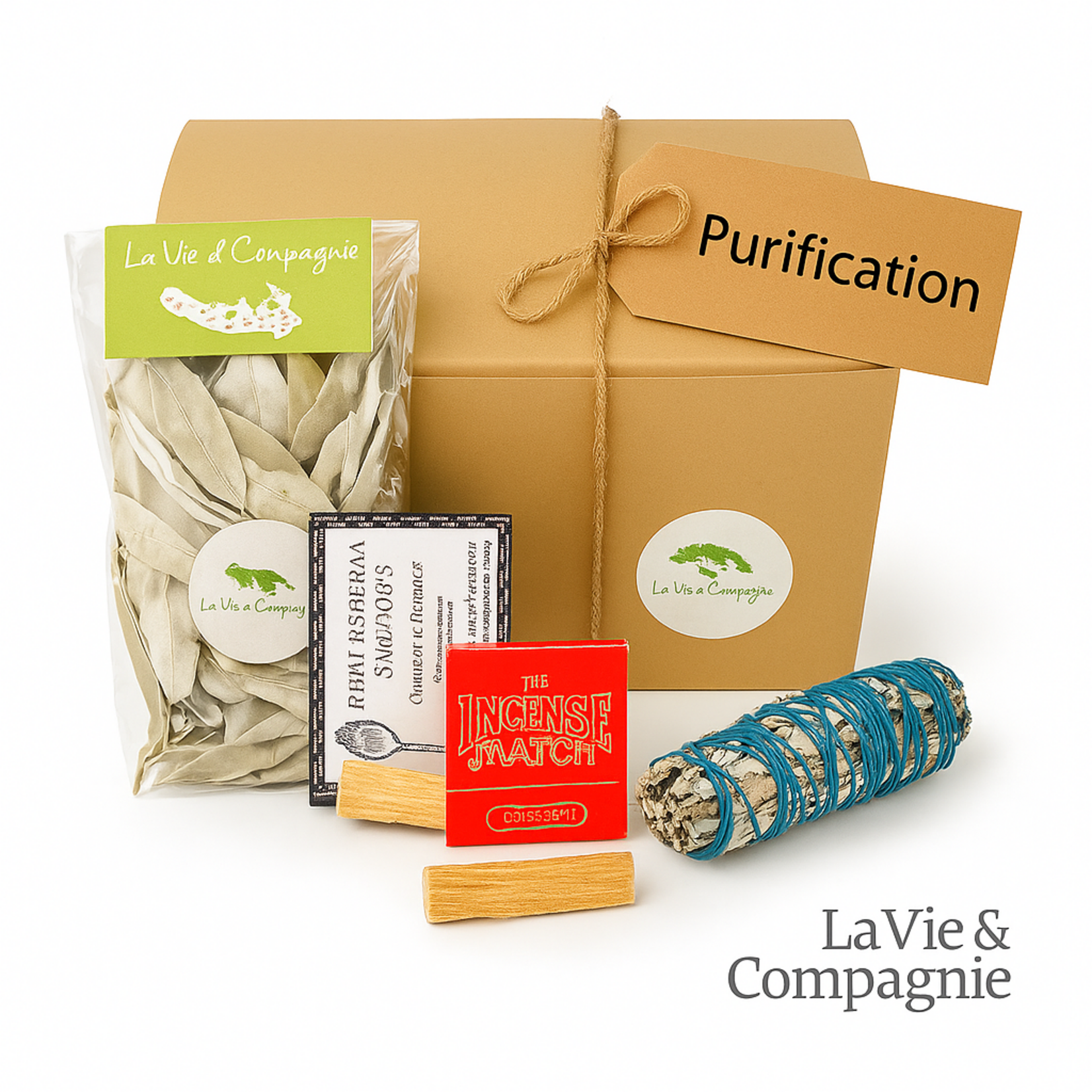 Cleansing & Smudging Gift Box – White Sage, Palo Santo & Incense for Energy Cleansing