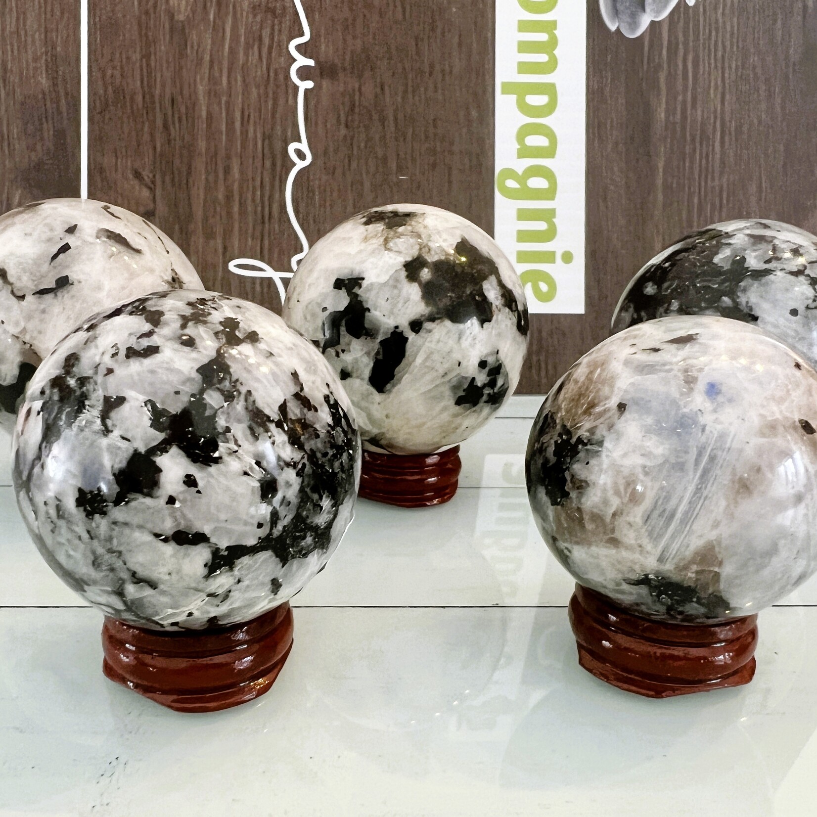 sparkling rainbow moonstone sphere -Symbol of Feminine Power