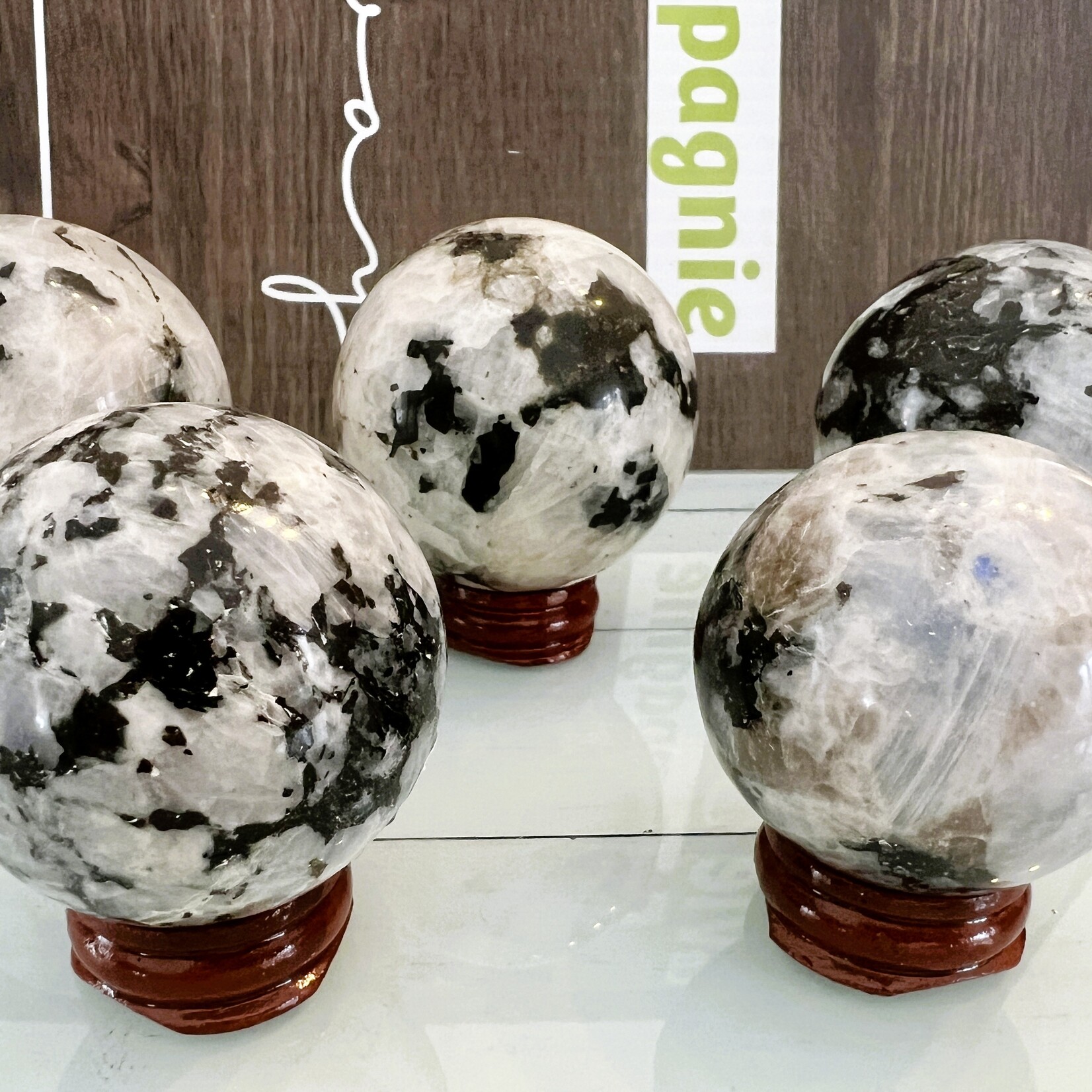 sparkling rainbow moonstone sphere -Symbol of Feminine Power