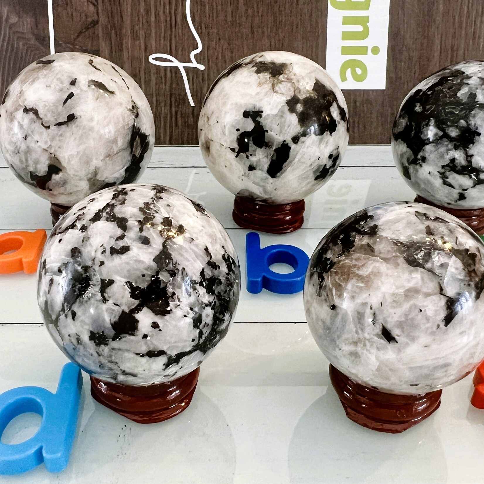 sparkling rainbow moonstone sphere -Symbol of Feminine Power