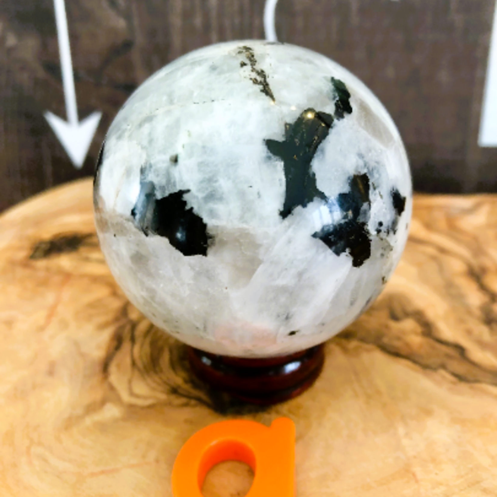 sparkling rainbow moonstone sphere -Symbol of Feminine Power