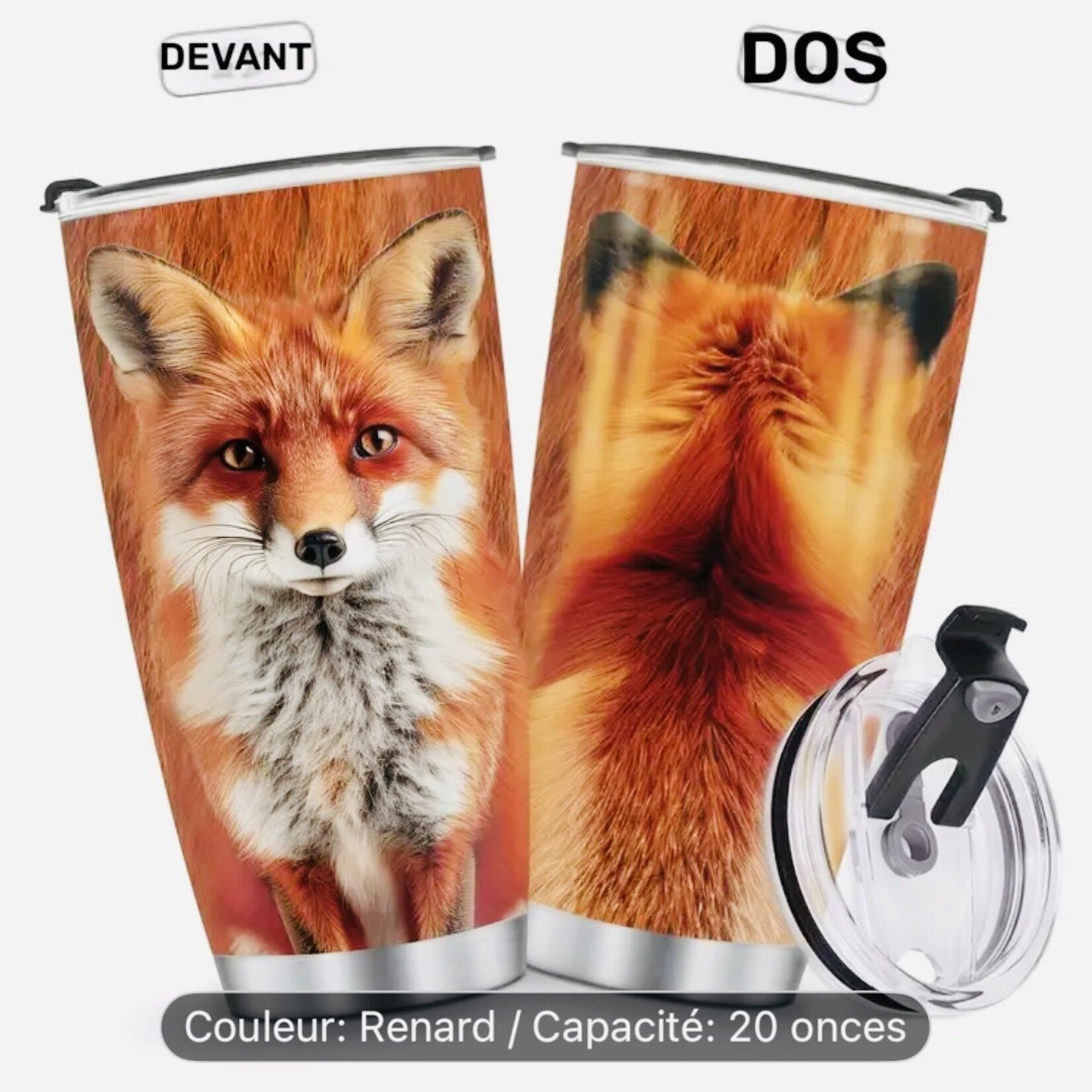 Tasse isotherme Renard – Acier inoxydable (20 oz)