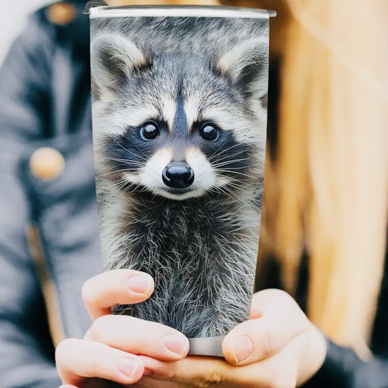 Insulated Raccoon Tumbler – Stainless Steel (20 oz)