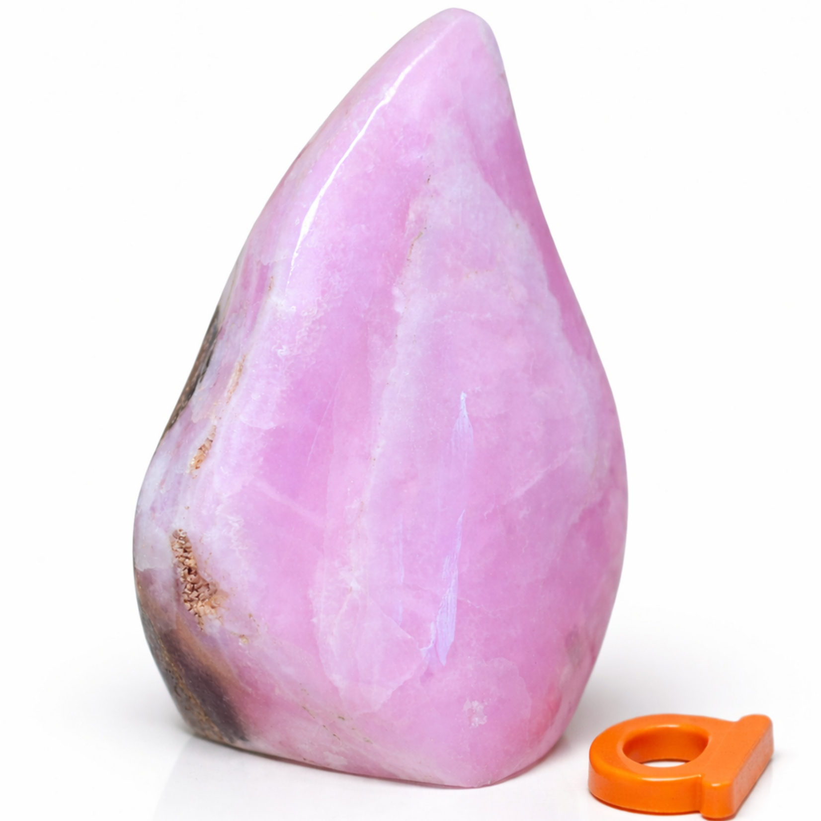 Aragonite Rose Forme Libre – Cristal Naturel Poli – Pierre du Cœur – Pièce Unique