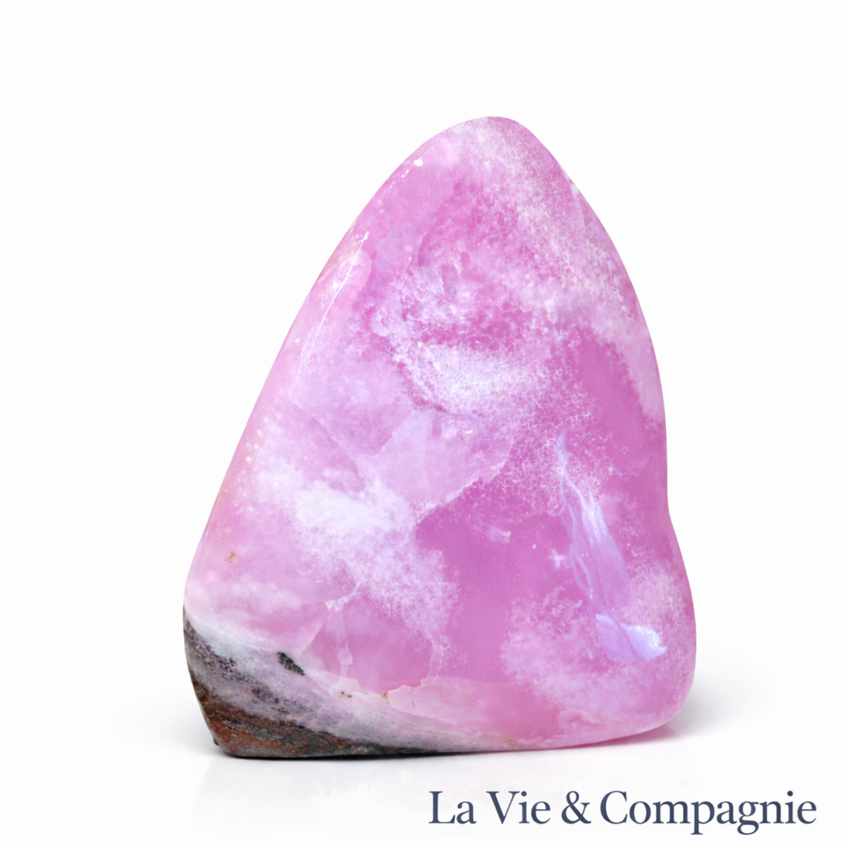 Aragonite Rose Forme Libre – Cristal Naturel Poli – Pierre du Cœur – Pièce Unique