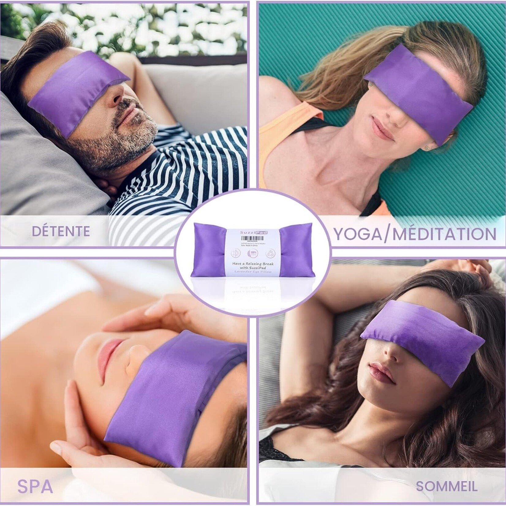 Coussin pour les yeux à la lavande – Eye Pillow relaxation, méditation, yoga et sommeil
