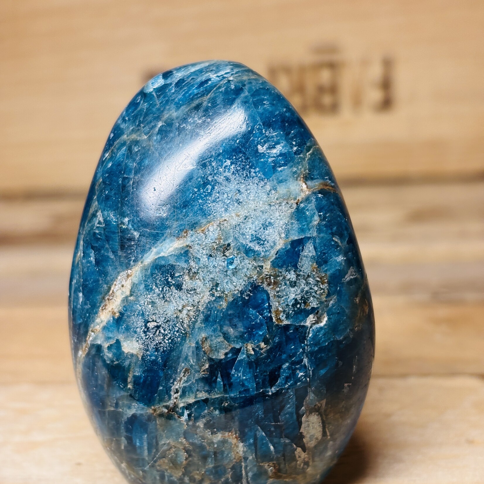 Radiant Blue Apatite Puffy FreeForm- Enhancing Communication and Self-Expression with Love and Clarity - Copy