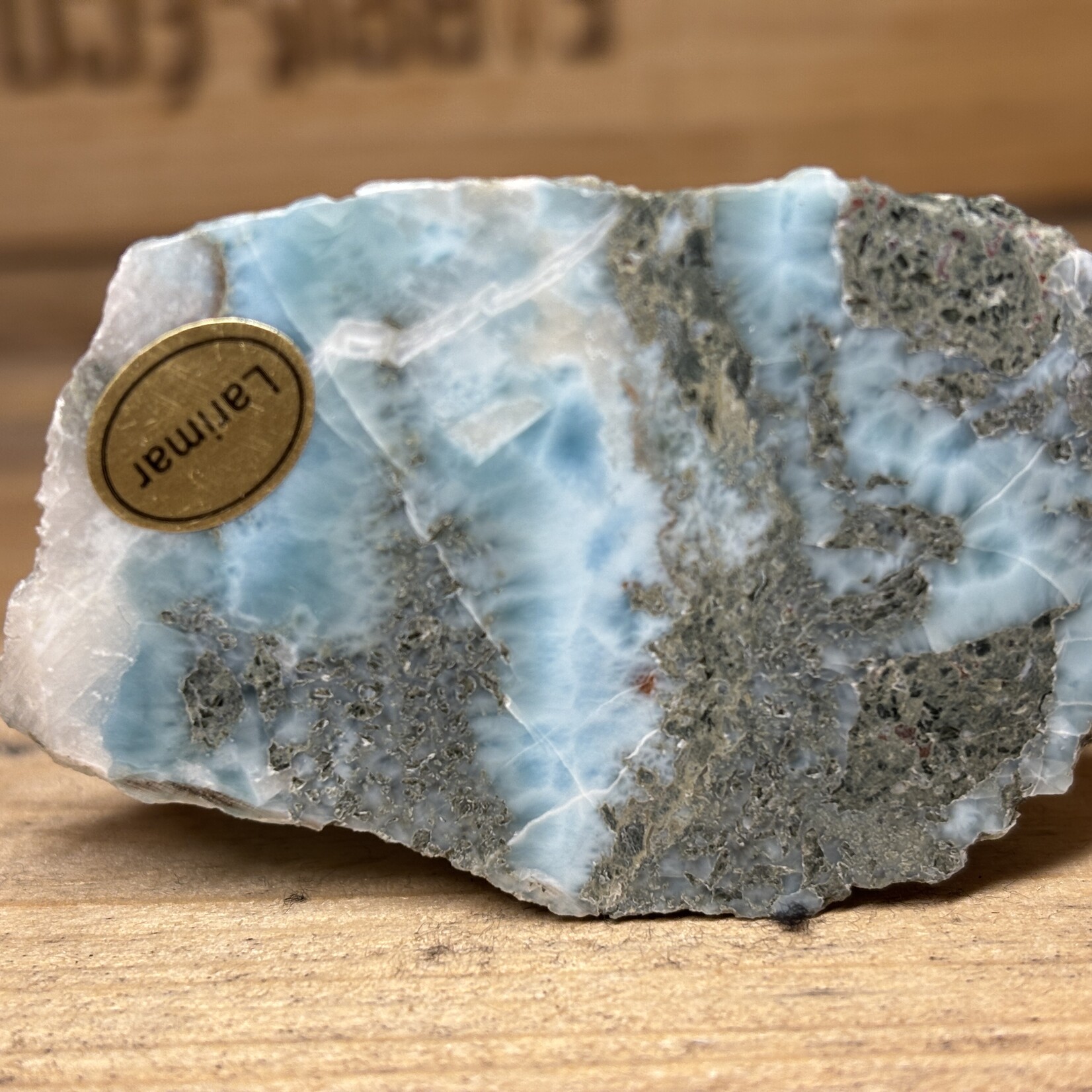 Larimar rough and plished