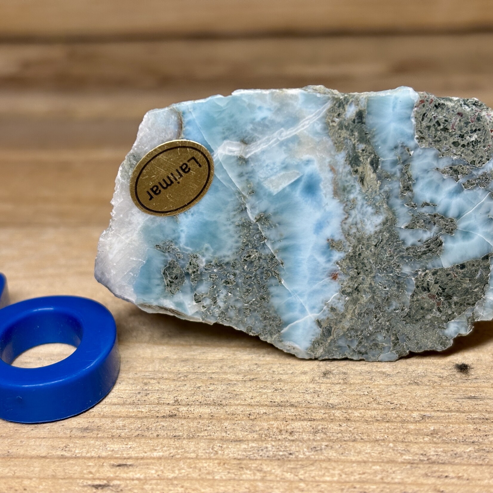 Larimar rough and plished