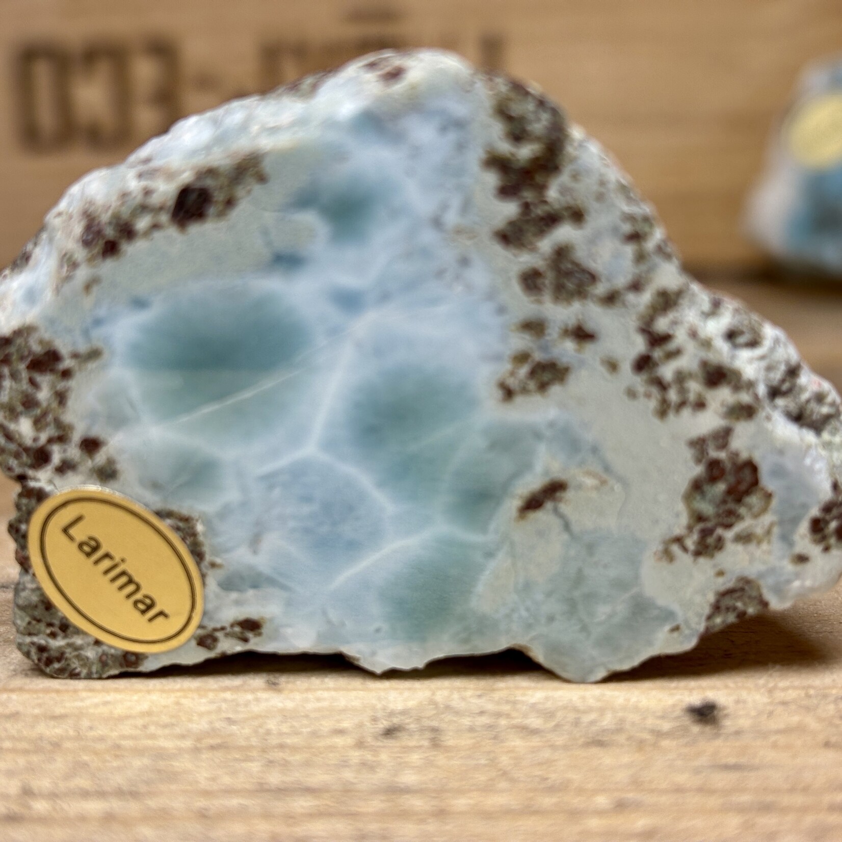 Larimar rough and plished