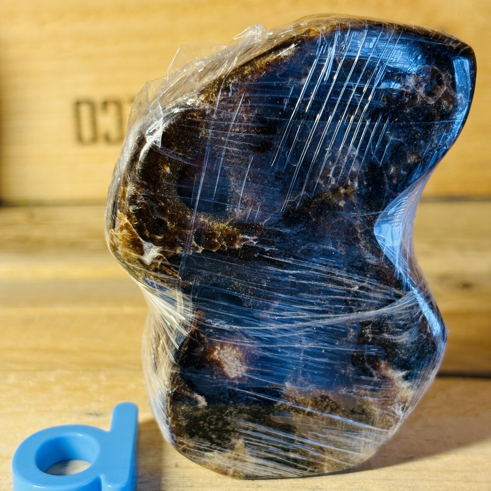 Chocolate Calcite Freeform – Grounding Brown Crystal – Polished Stone Sculpture