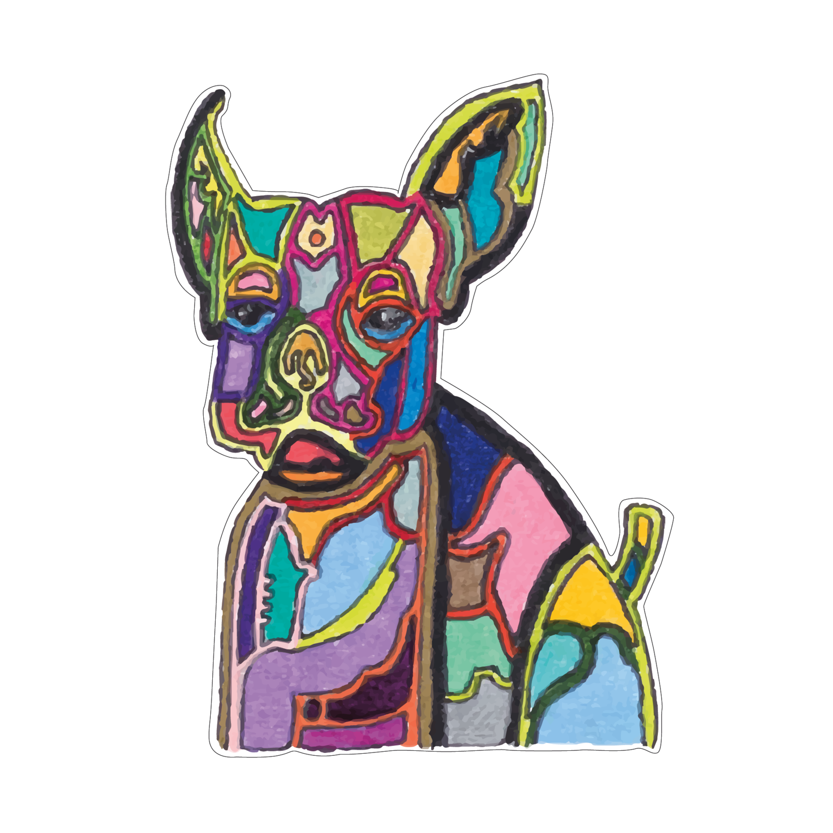 Sucher Colorful Boston Terrier Sticker