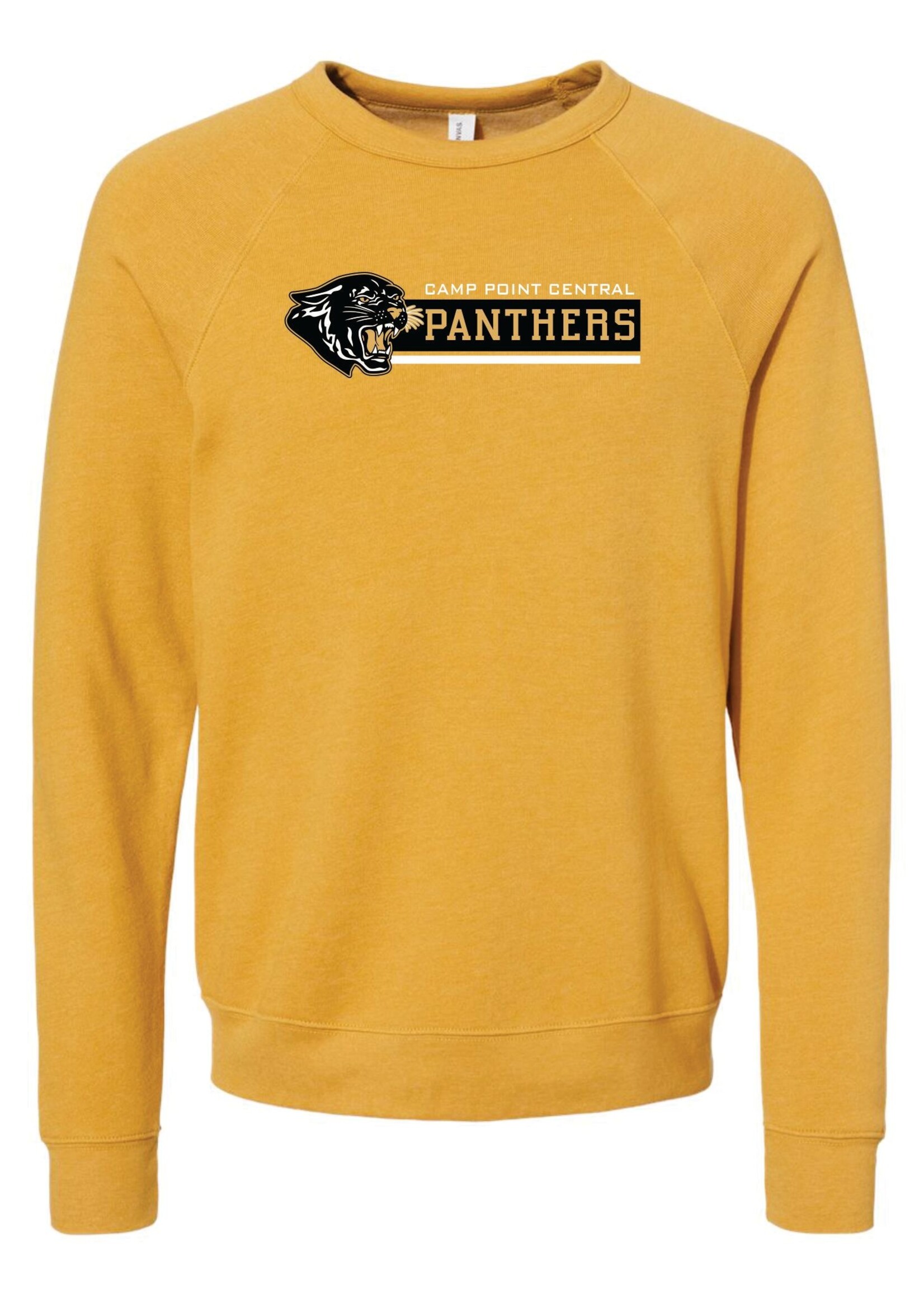 CPC Panthers Booster club mustard Bella 52/48 crewneck sweatshirt 25