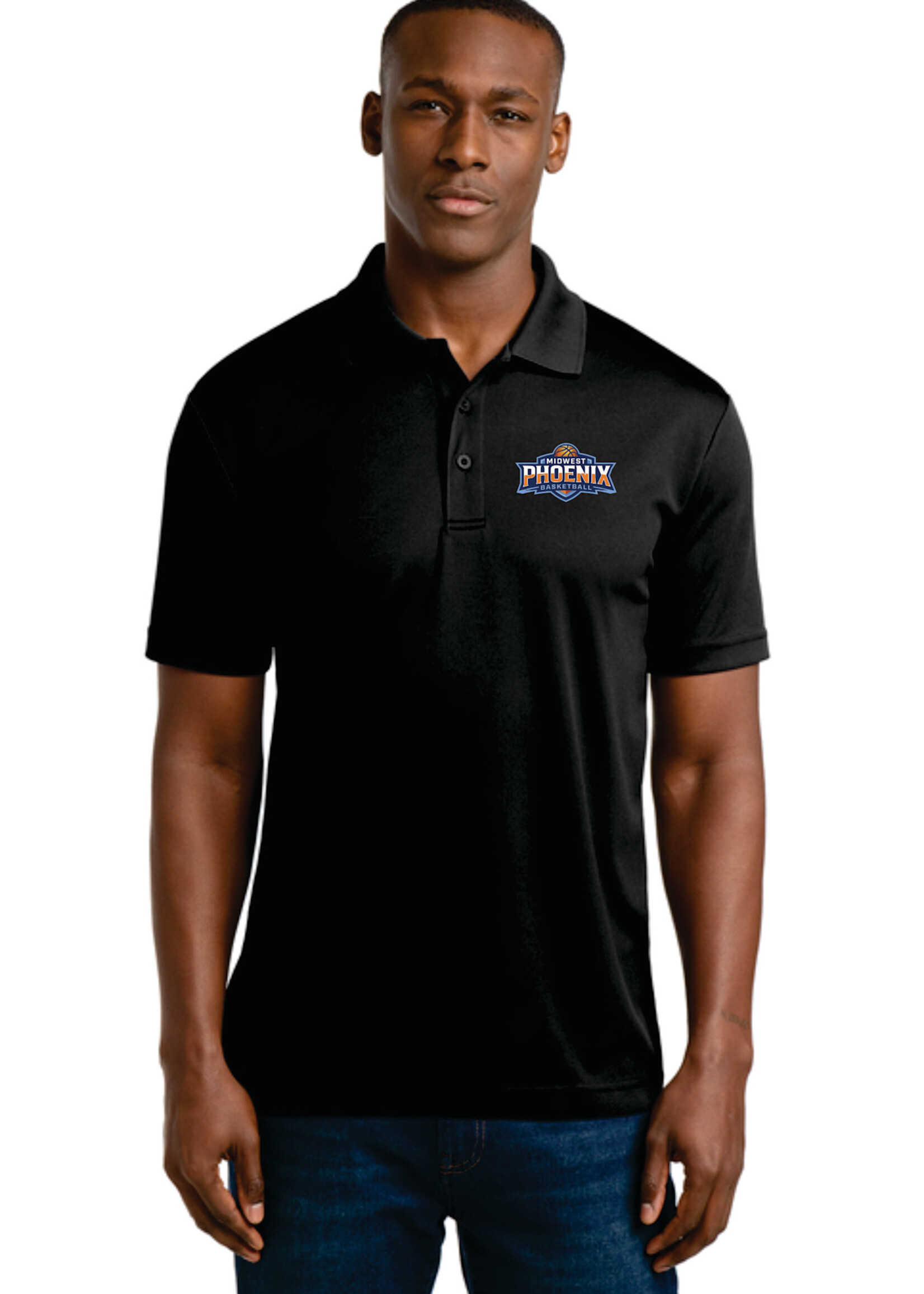 Midwest Phoenix Sport Tek black wicking polo