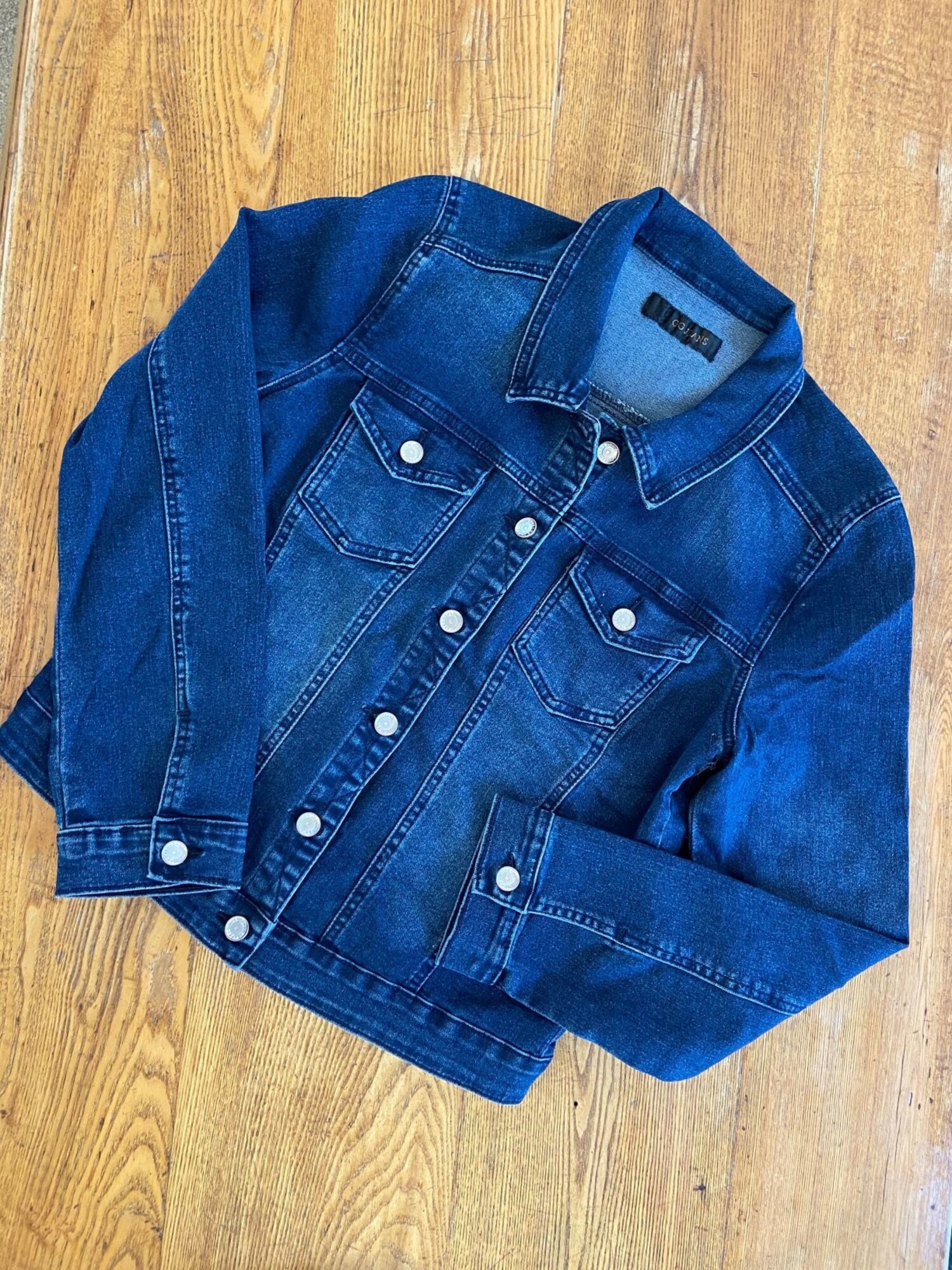 Dark wash hot sale denim jacket