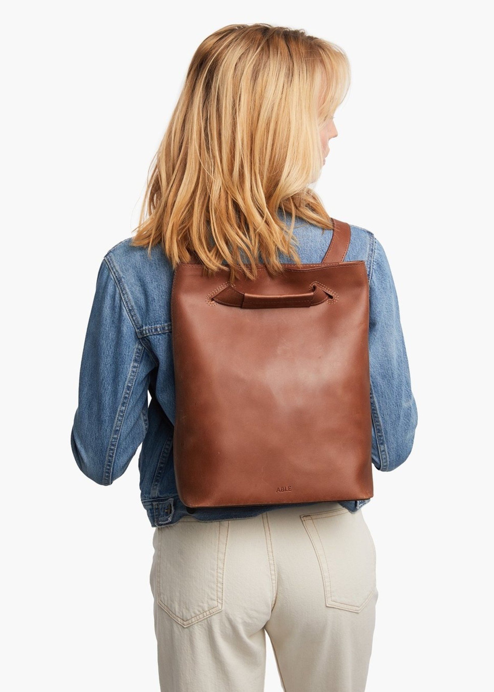 able leather backpack