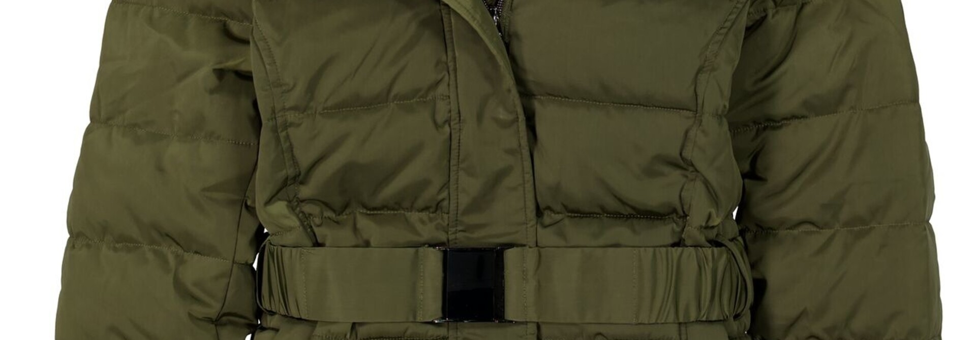 Mid Length Quilted Coat with Hood