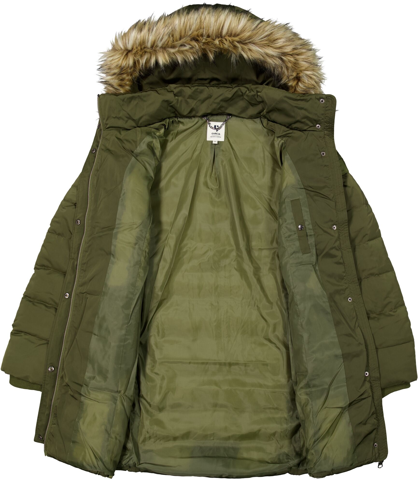Mid Length Quilted Coat with Hood-5