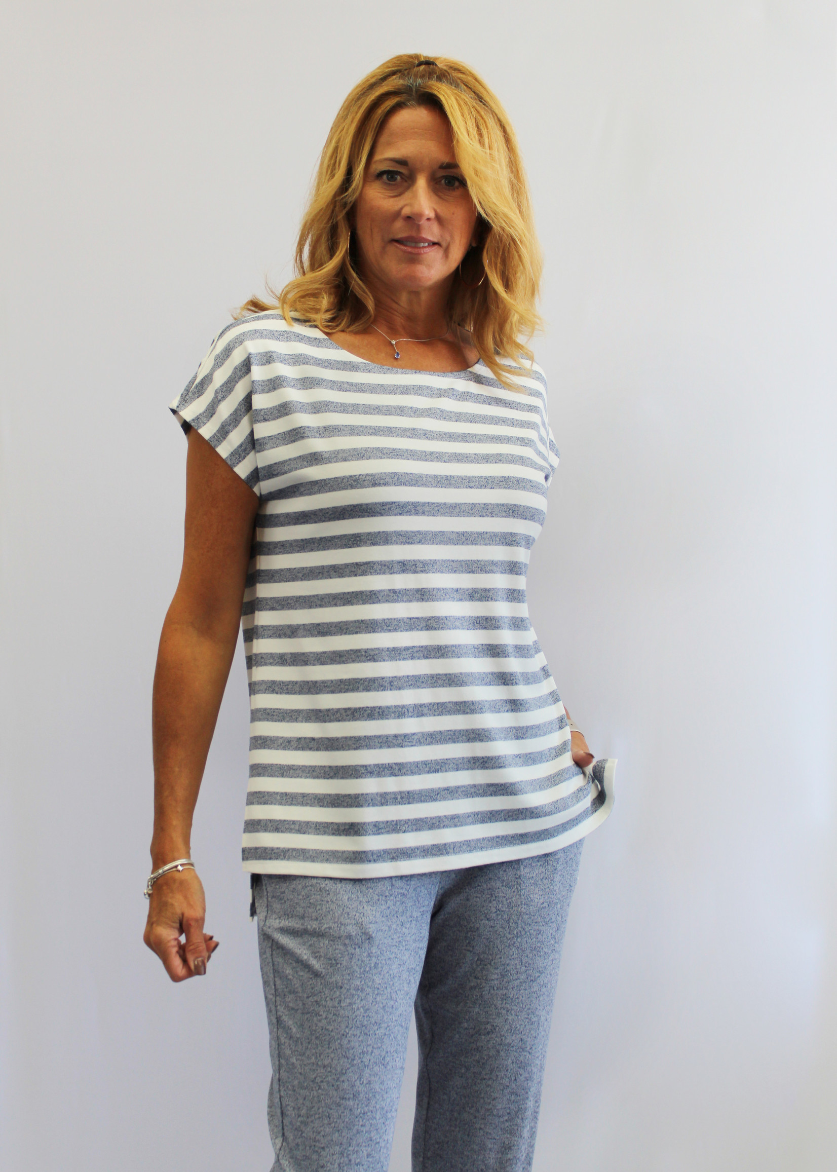 Softworks Blue & White Striped Top