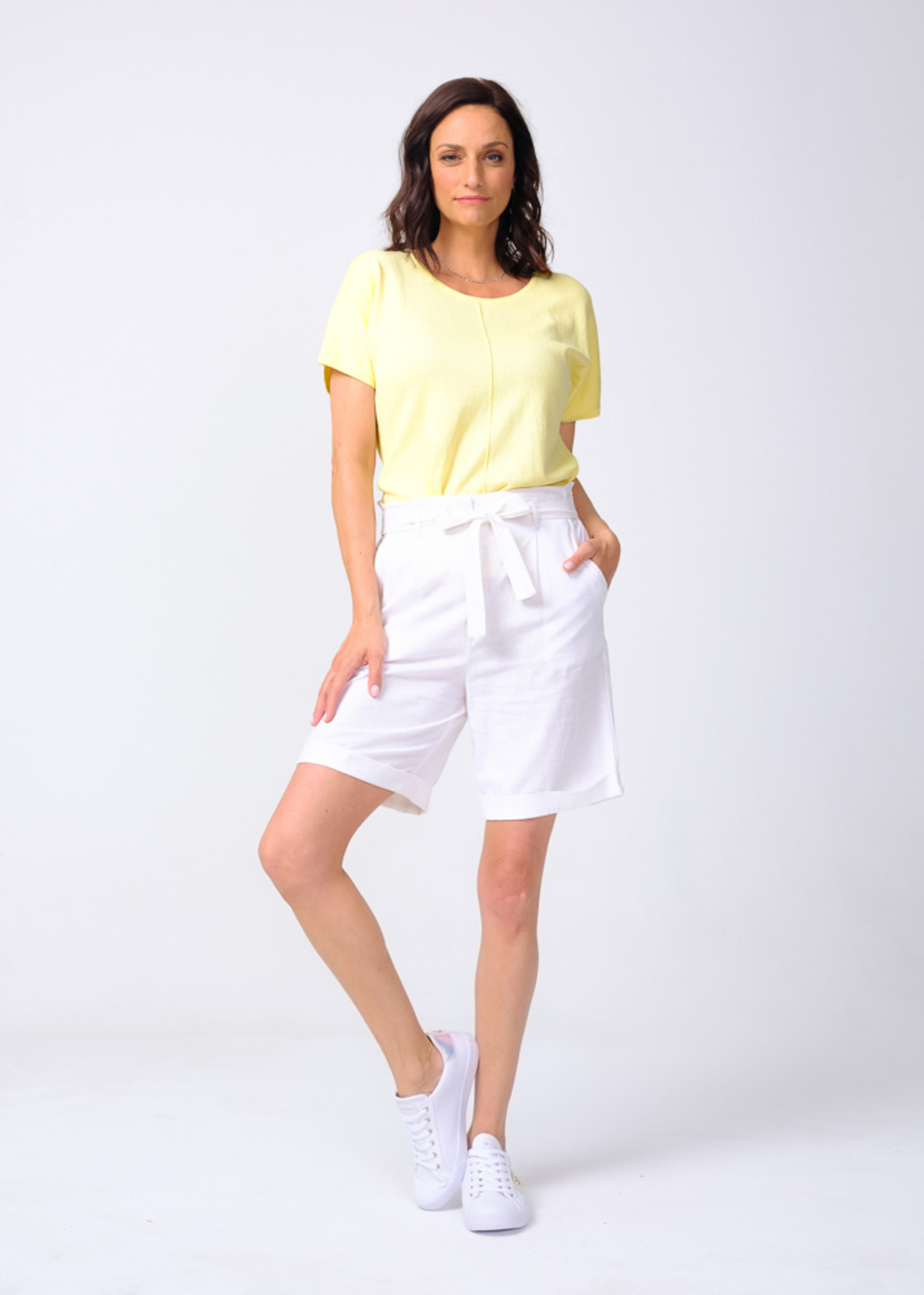 Alison Sheri Linen Shorts with Tie