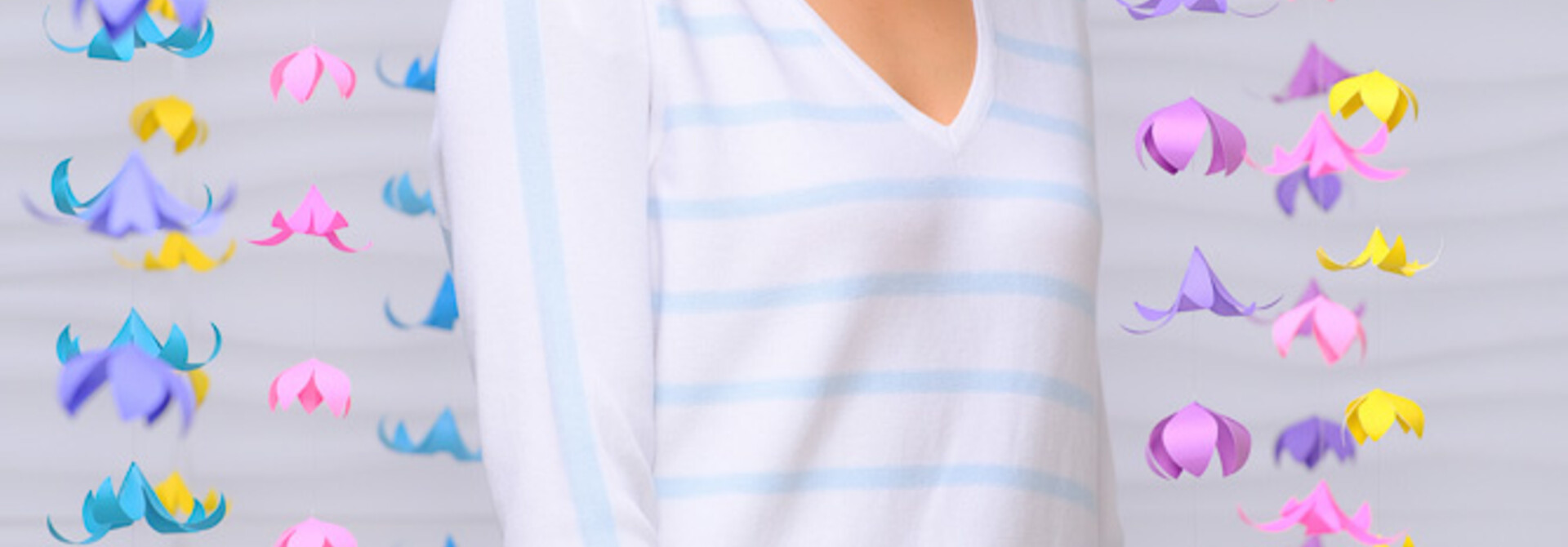 V-Neck Sweater with Stripes