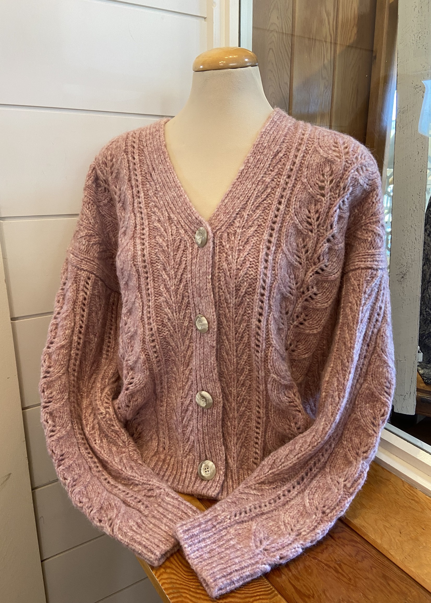 Fisherman Wool Cable Knit Cardigan