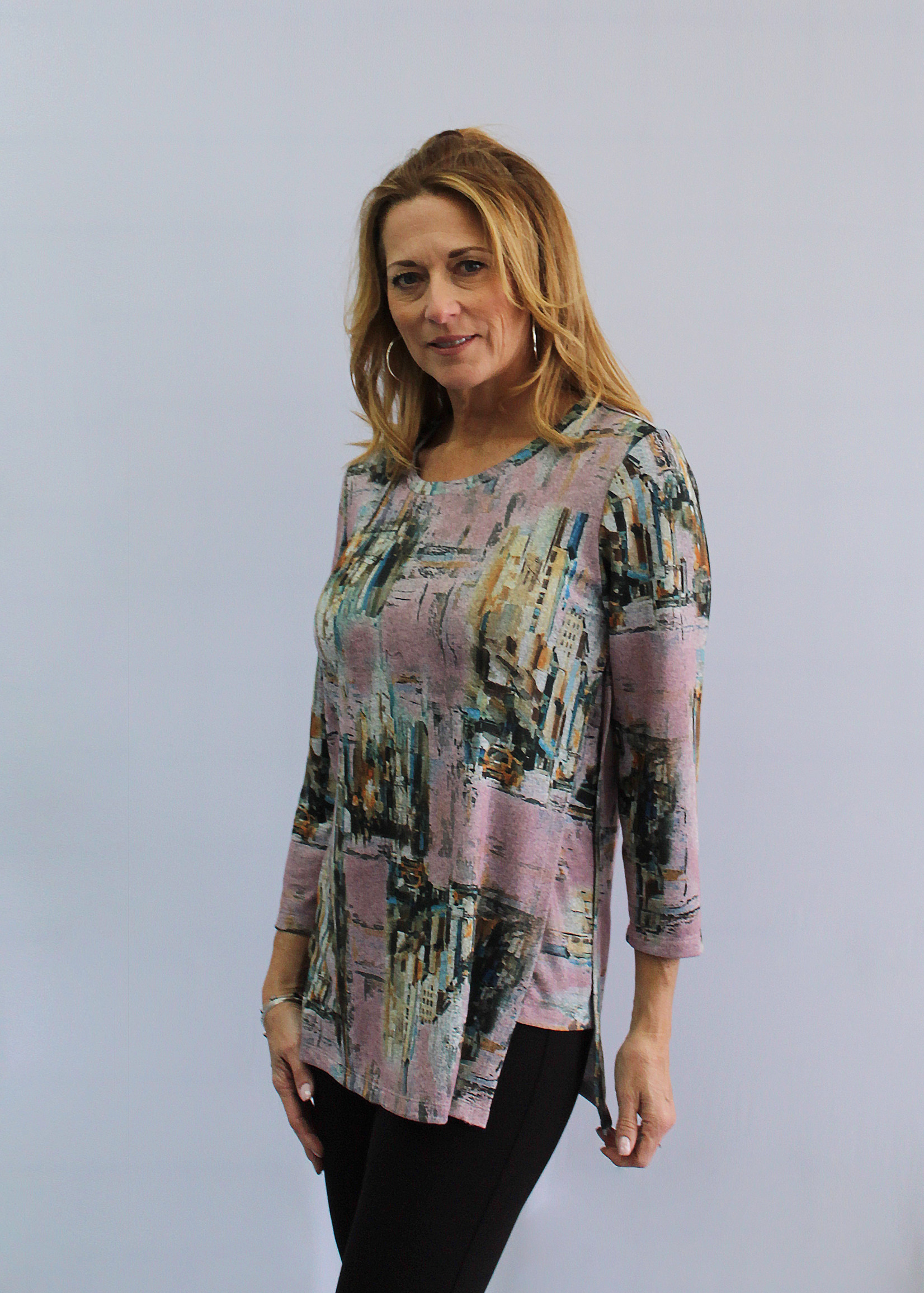 Softworks Printed Round Neck Top