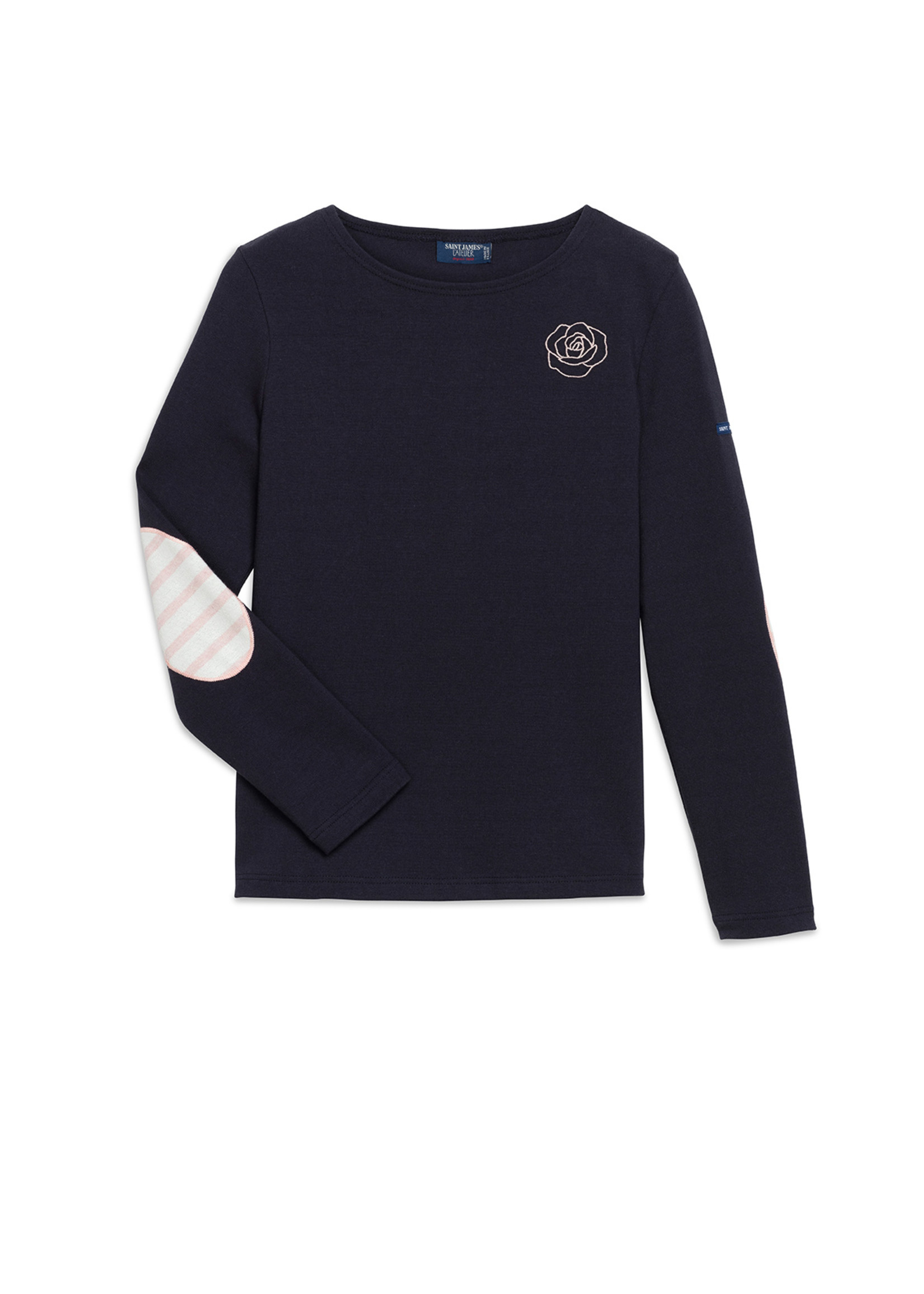 Saint James Navy Top with Elbow Patches