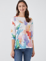 FDJ Butterfly Printed 3/4 Sleeve Top