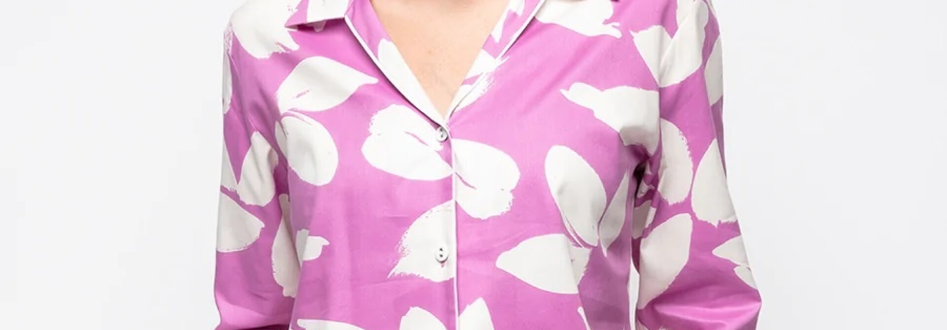 Pink & White Long Sleeve Pyjama Top
