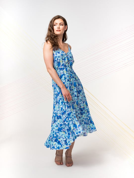 Lightweight Blue Floral Dress-1