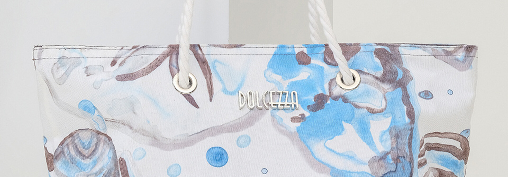 Printed Canvas Beach Bag